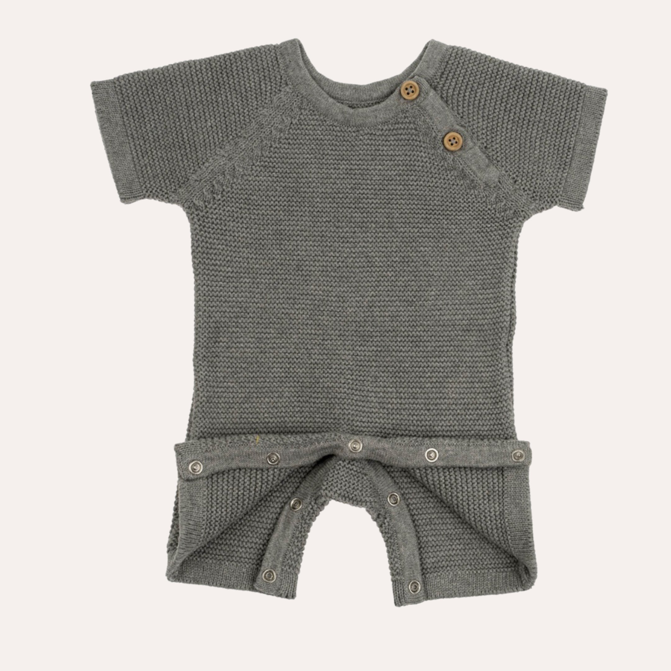 Combinaison en tricot Ellis 0-6 mois grise | Coton doux | Bébé