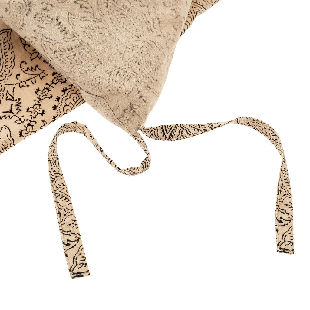 Ensemble Housse de Couette King Saira à Motif Imprimé à la Main | Noir