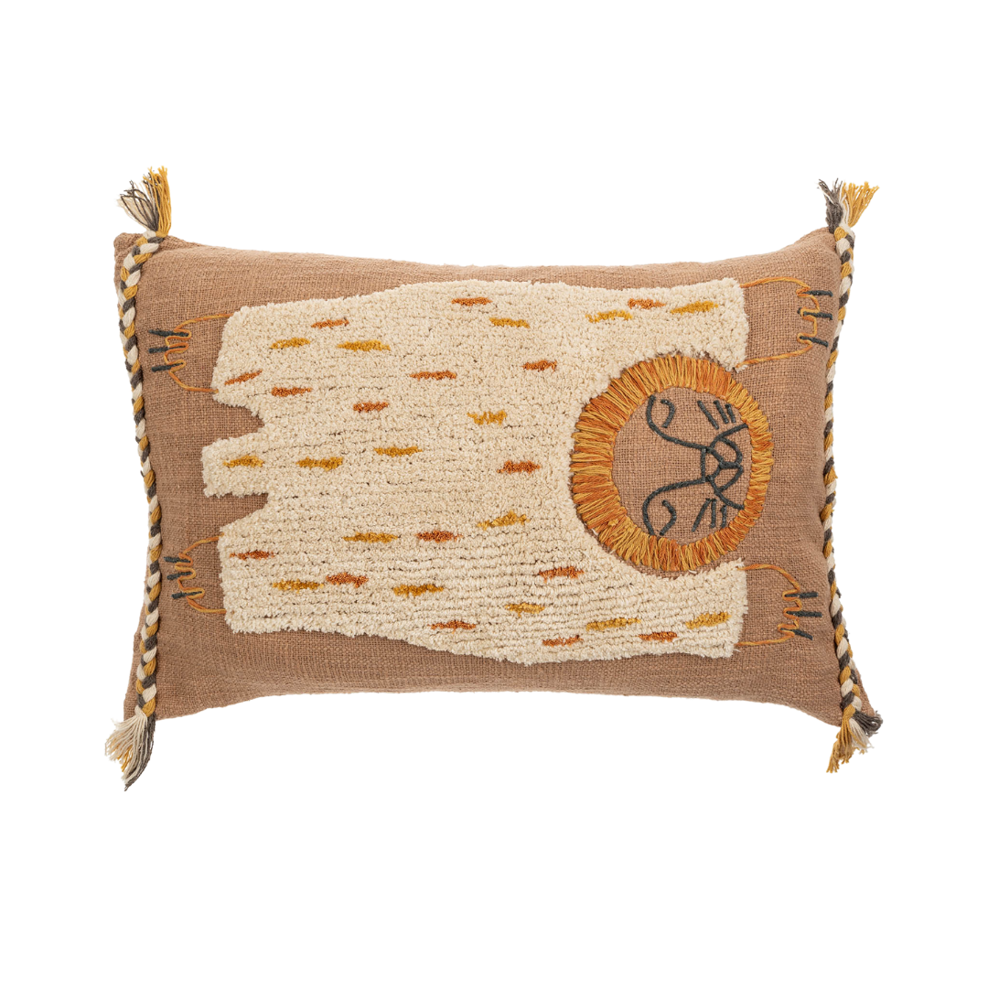 Coussin Lion Paresseux 40x60 cm | Charme Exotique Façonné à la Main