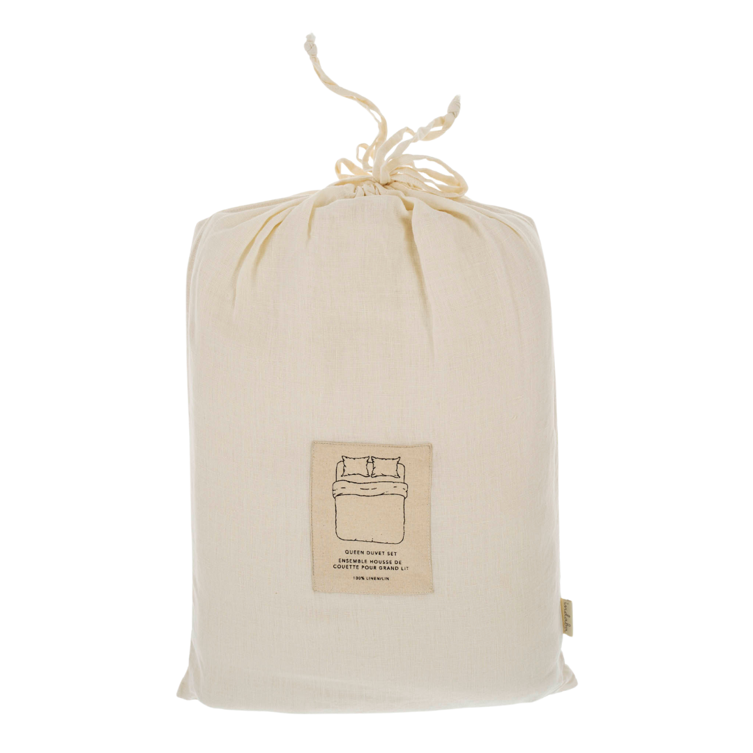 Ensemble Housse de Couette Reverie en Lin | Grand Format Queen | Ivoire Naturel