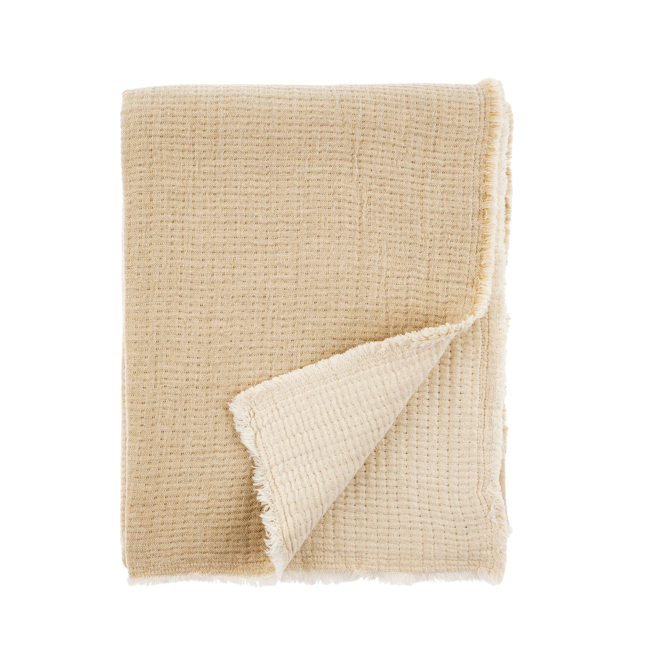 Plaid Réversible Madeira | 150 x 127 cm | Beige/Naturel
