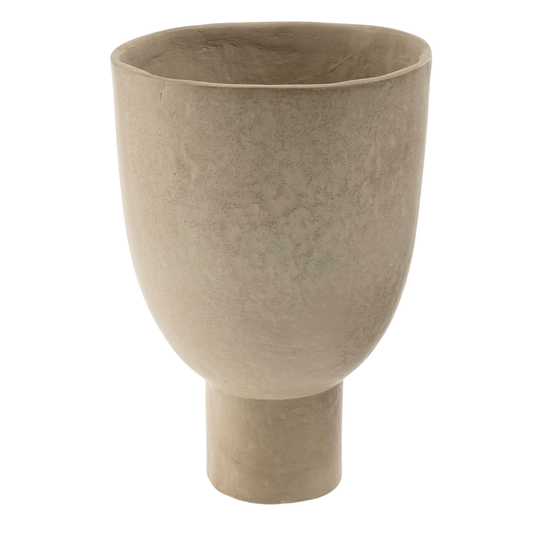 Vase Lumos en Papier Mâché | Grand Format | Finition Chaux Naturelle