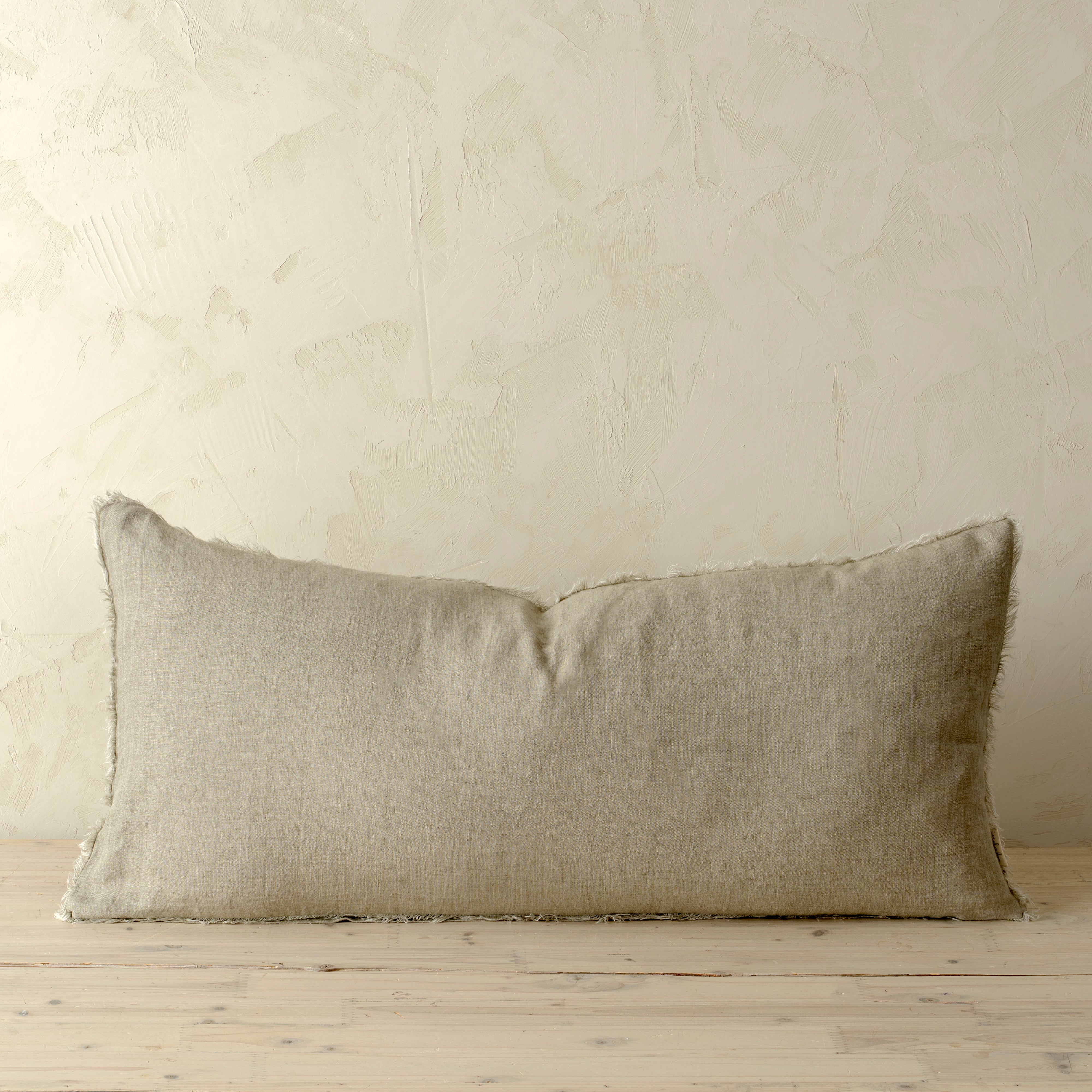 Coussin Lina tissé à la main en lin | 36 × 79 cm | Sable