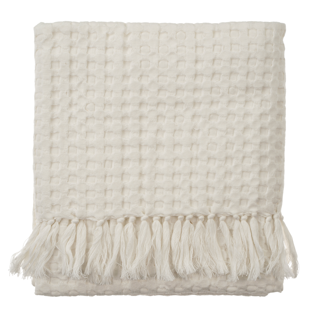 Serviette de Bain Nid d’Abeille | Blanc Cassé | Coton Doux et Absorbant