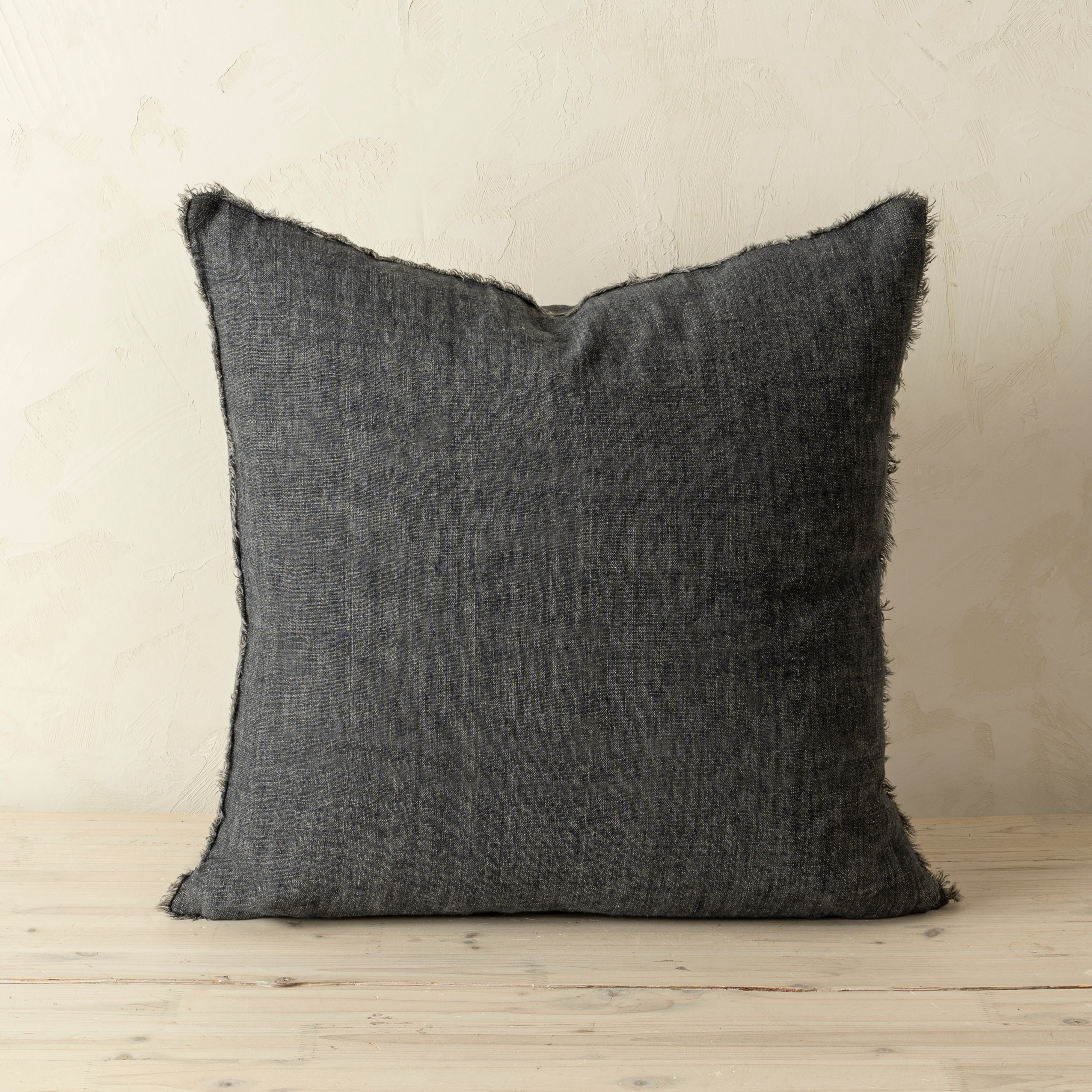 Coussin Lina en Lin Belge | 50x50 cm | Charbon