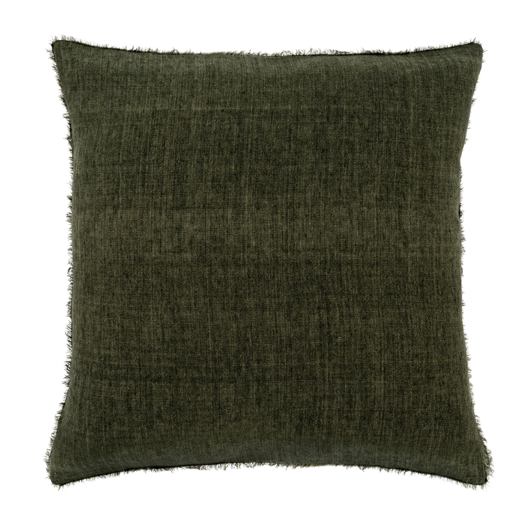 Coussin Lina | 61 × 61 cm | Avocat | Fait à la main en lin belge durable