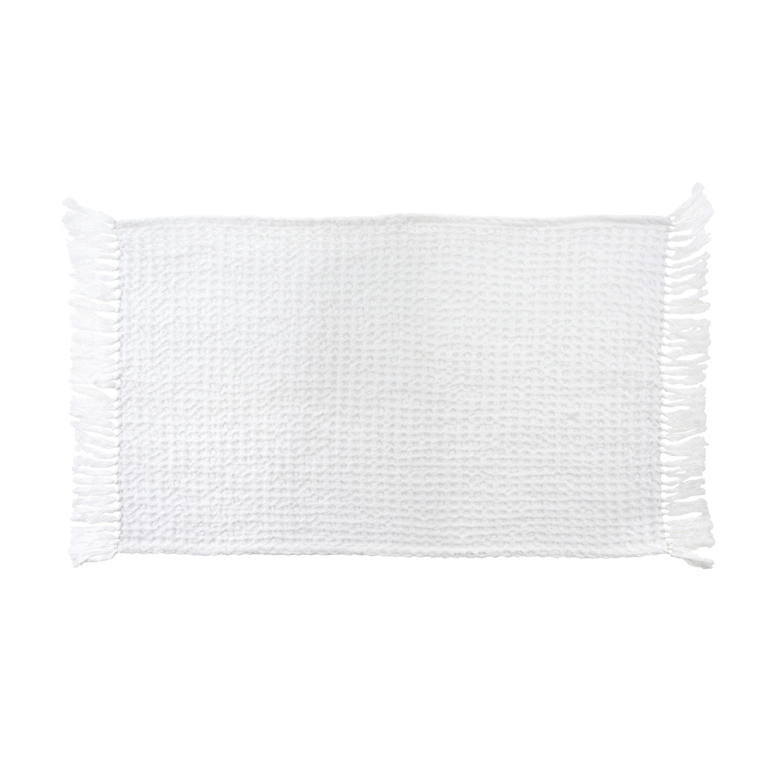 Serviette de bain gaufrée | Blanche | Coton doux et absorbant