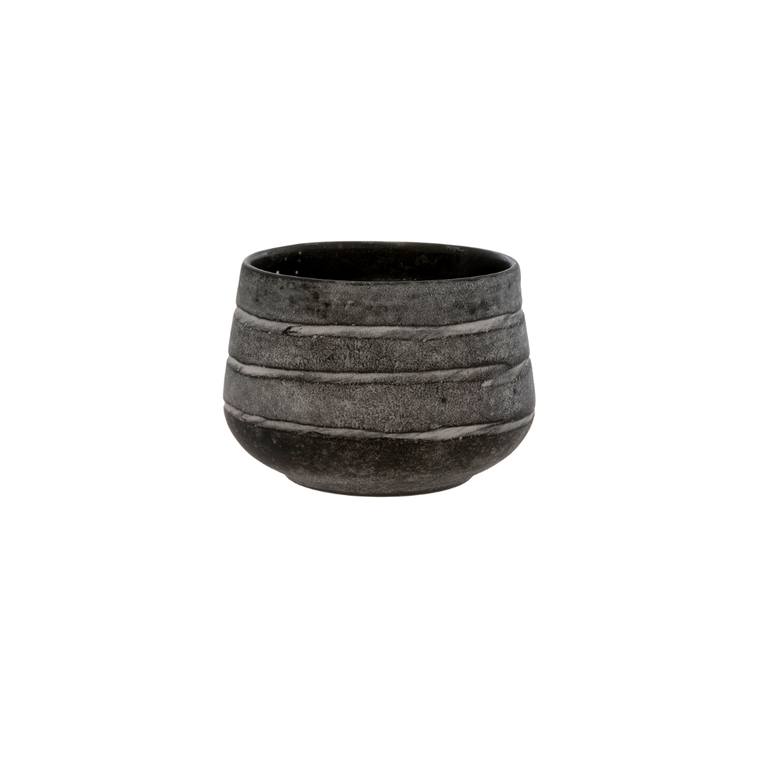 Vase Blackstone en Verre Soufflé à la Bouche | Petit Format | Finition Mate et Détails Gravés