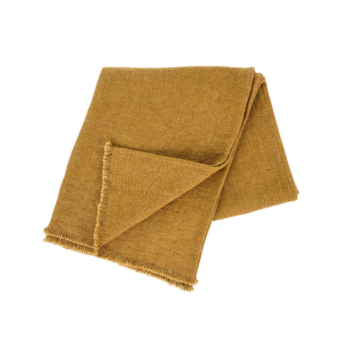 Jeté de Lit Selena en Lin | Ocre