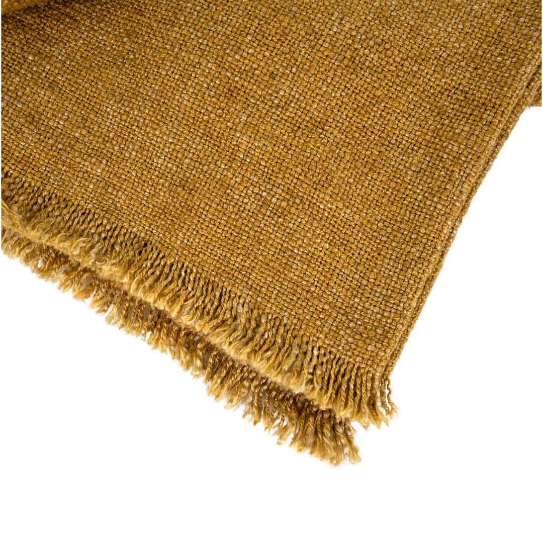 Jeté de Lit Selena en Lin | Ocre