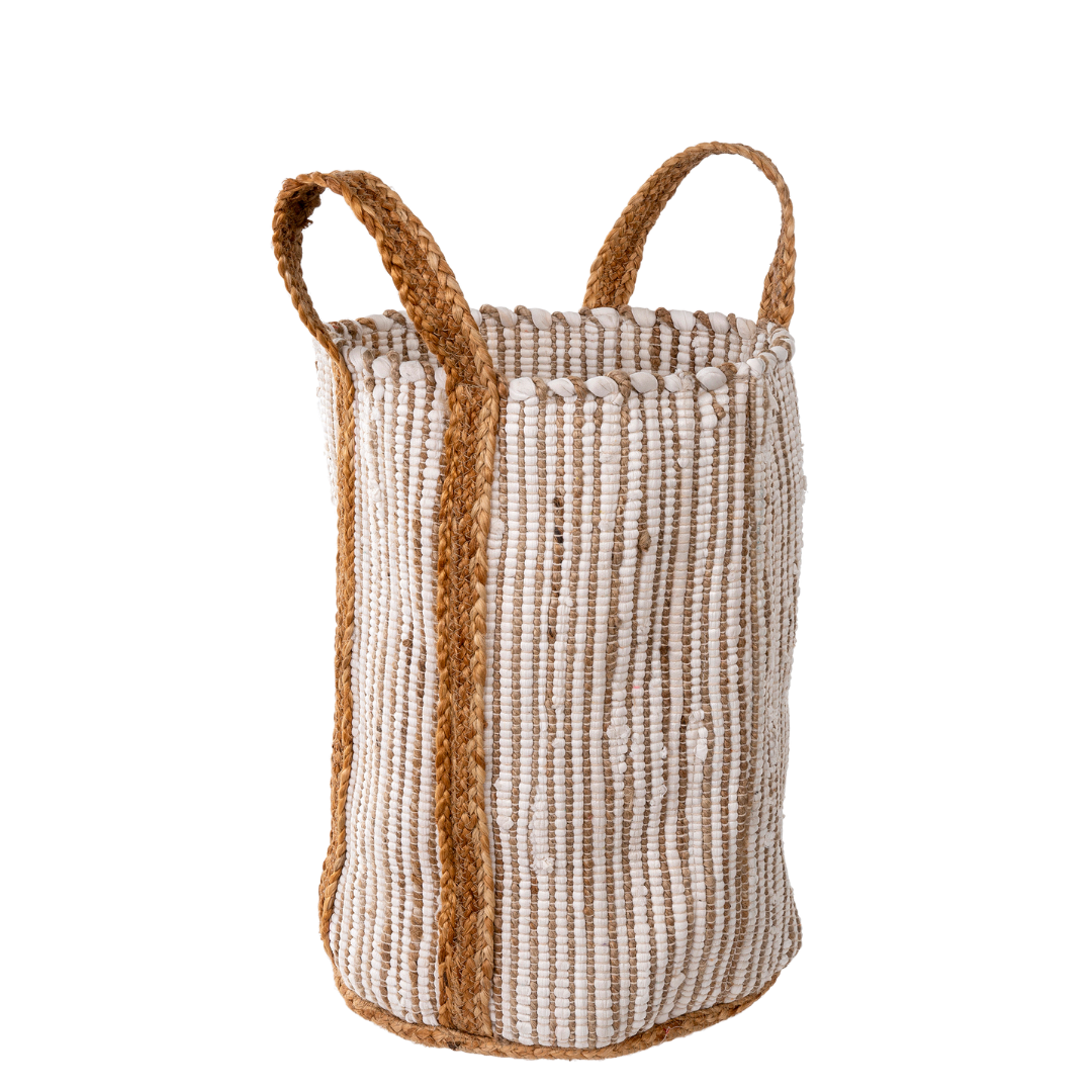 Panier Riviera en Jute | Blanc | Façonné à la Main