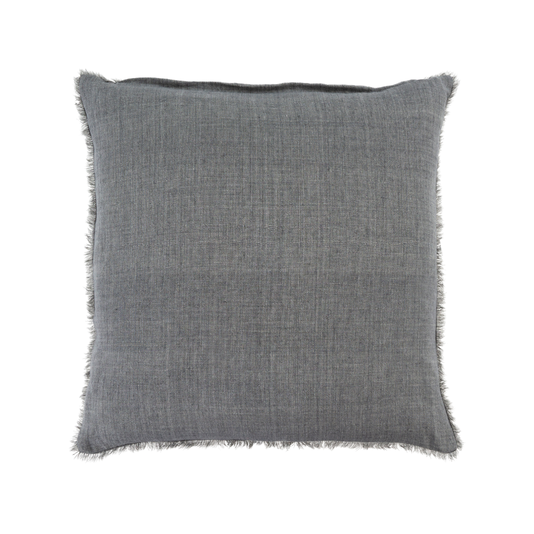 Coussin Lina en lin belge | 61 x 61 cm | Gris acier