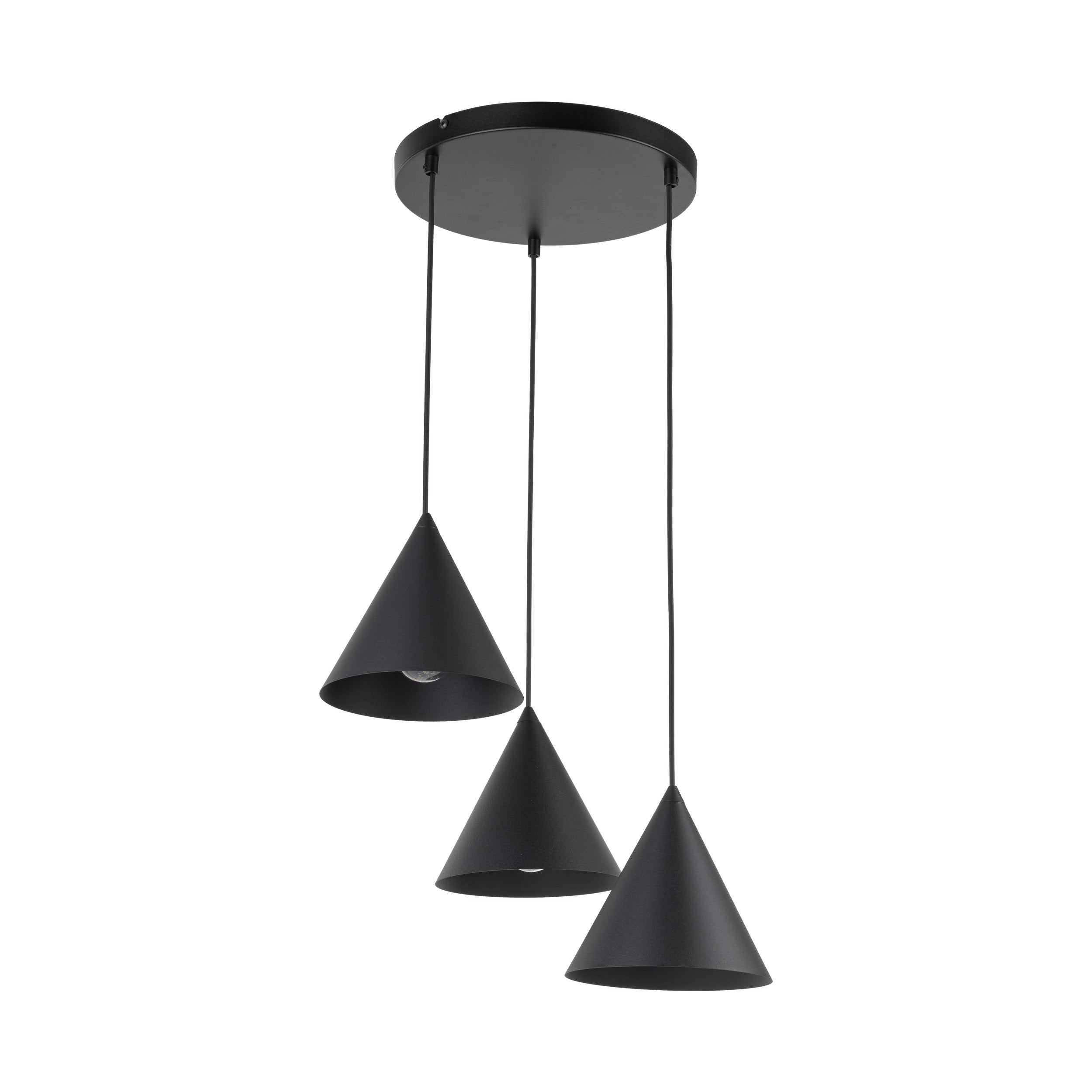 Lampe Suspendue CONO Moderne Minimaliste 3 Lumières | Suspension Conique en Métal Noir