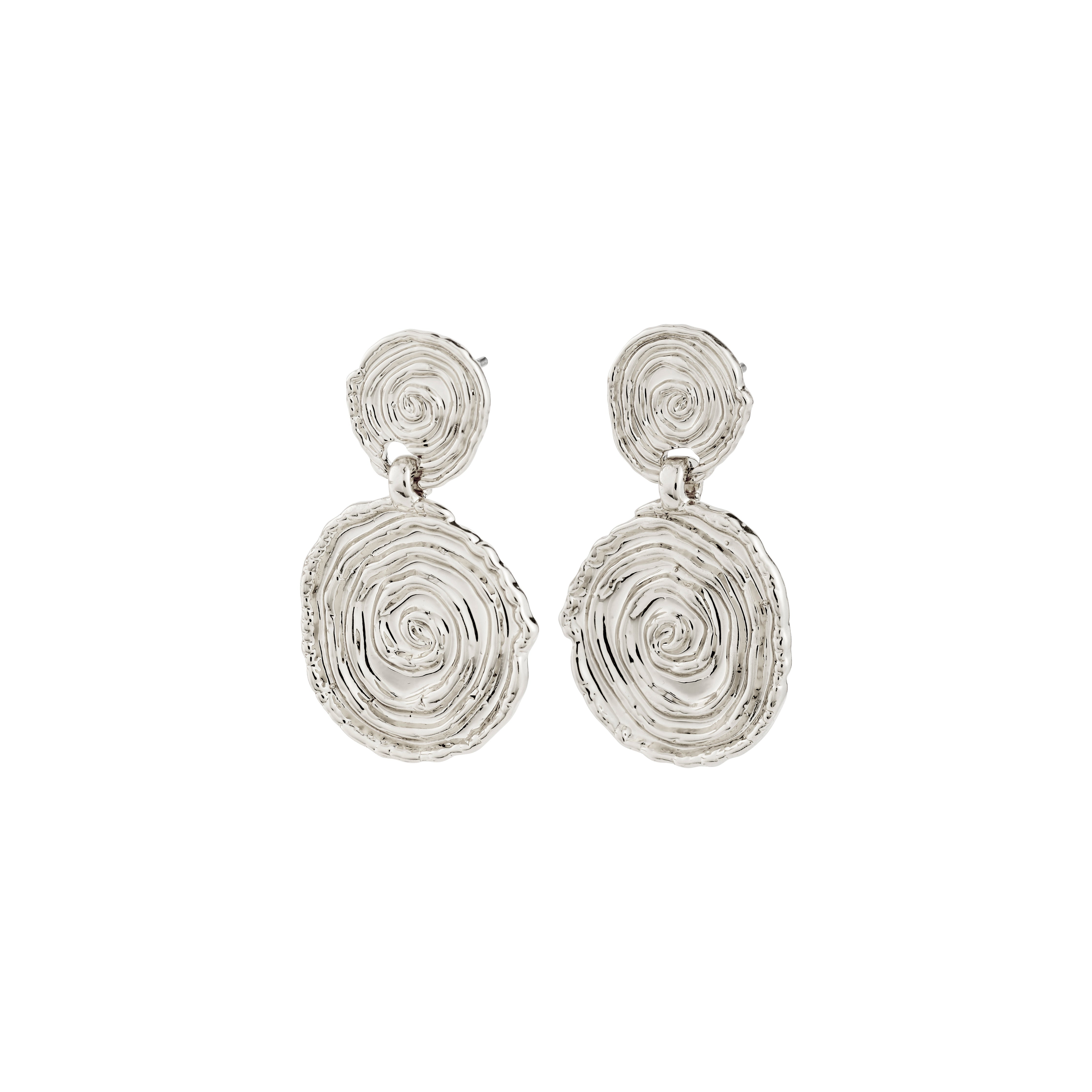 AIR recycled spiral coin pendant earrings