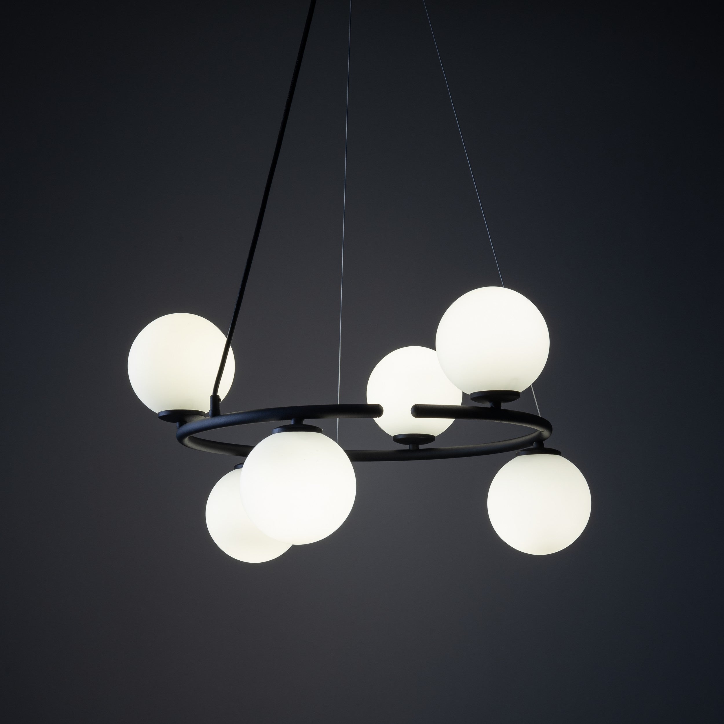 Lampe Suspendue ANABELLE Scandinave 6 Lumières | Suspension Élégante en Verre et Métal