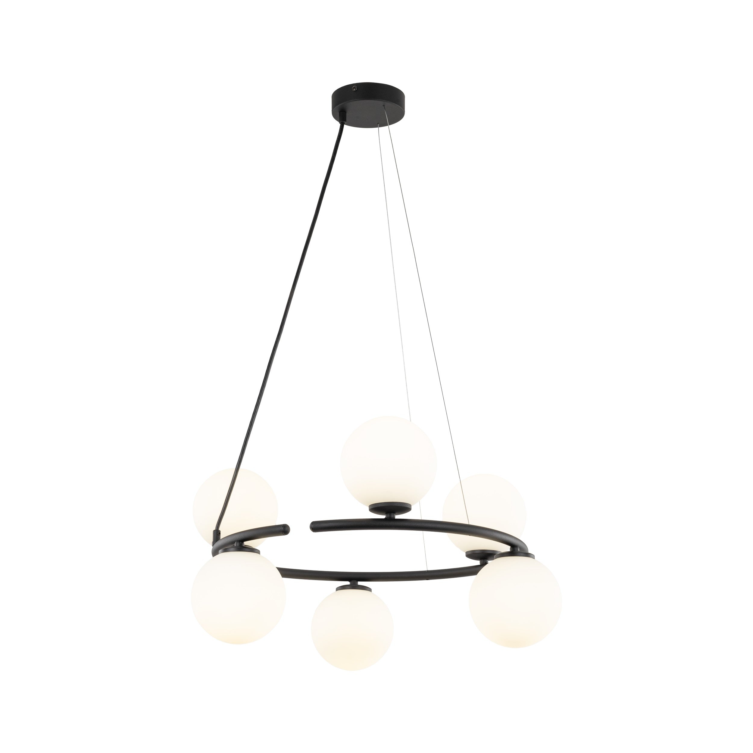 Lampe Suspendue ANABELLE Scandinave 6 Lumières | Suspension Élégante en Verre et Métal