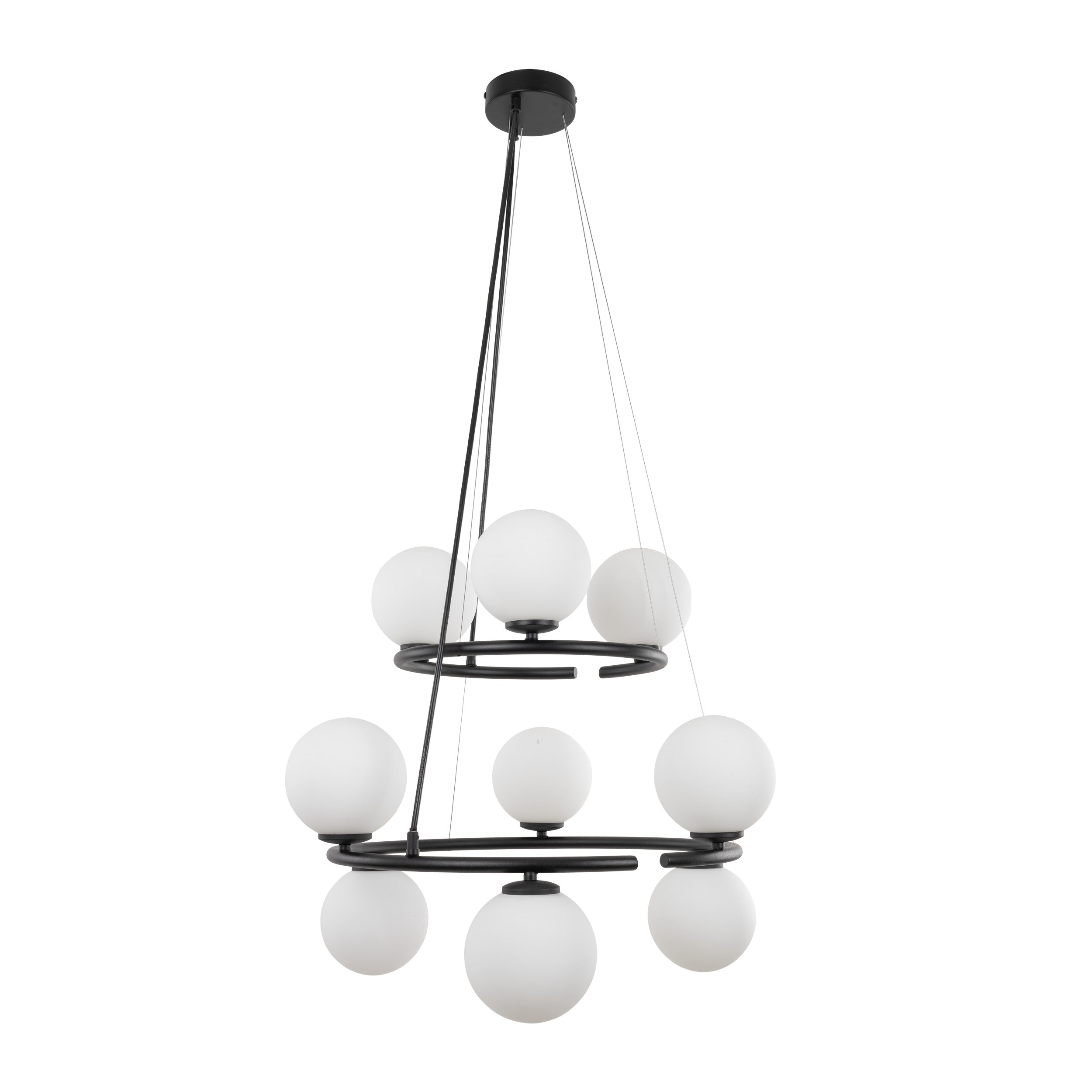 Lampe Suspendue ANABELLE Scandinave 9 Lumières | Suspension Élégante en Verre et Métal