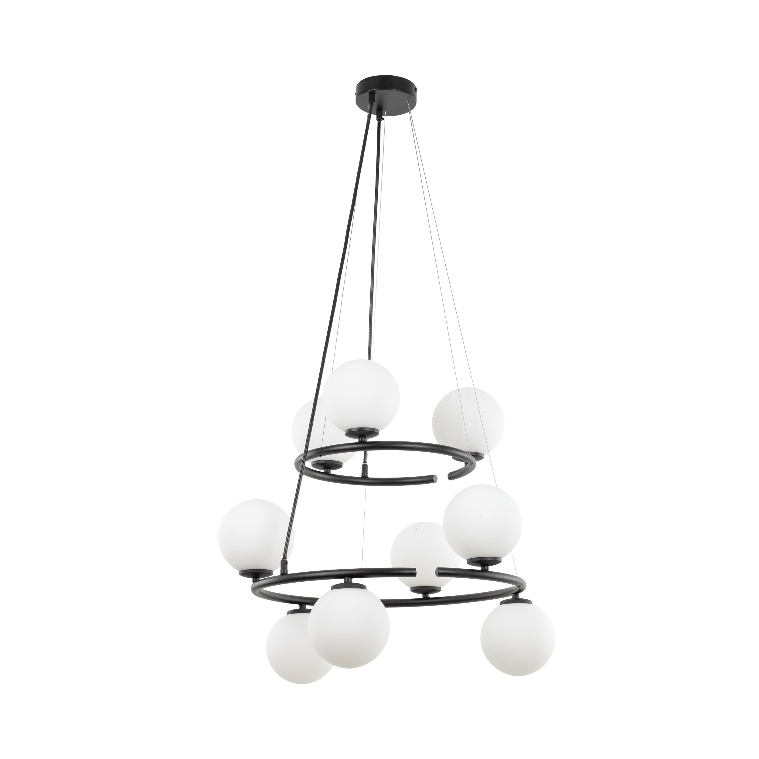 Lampe Suspendue ANABELLE Scandinave 9 Lumières | Suspension Élégante en Verre et Métal
