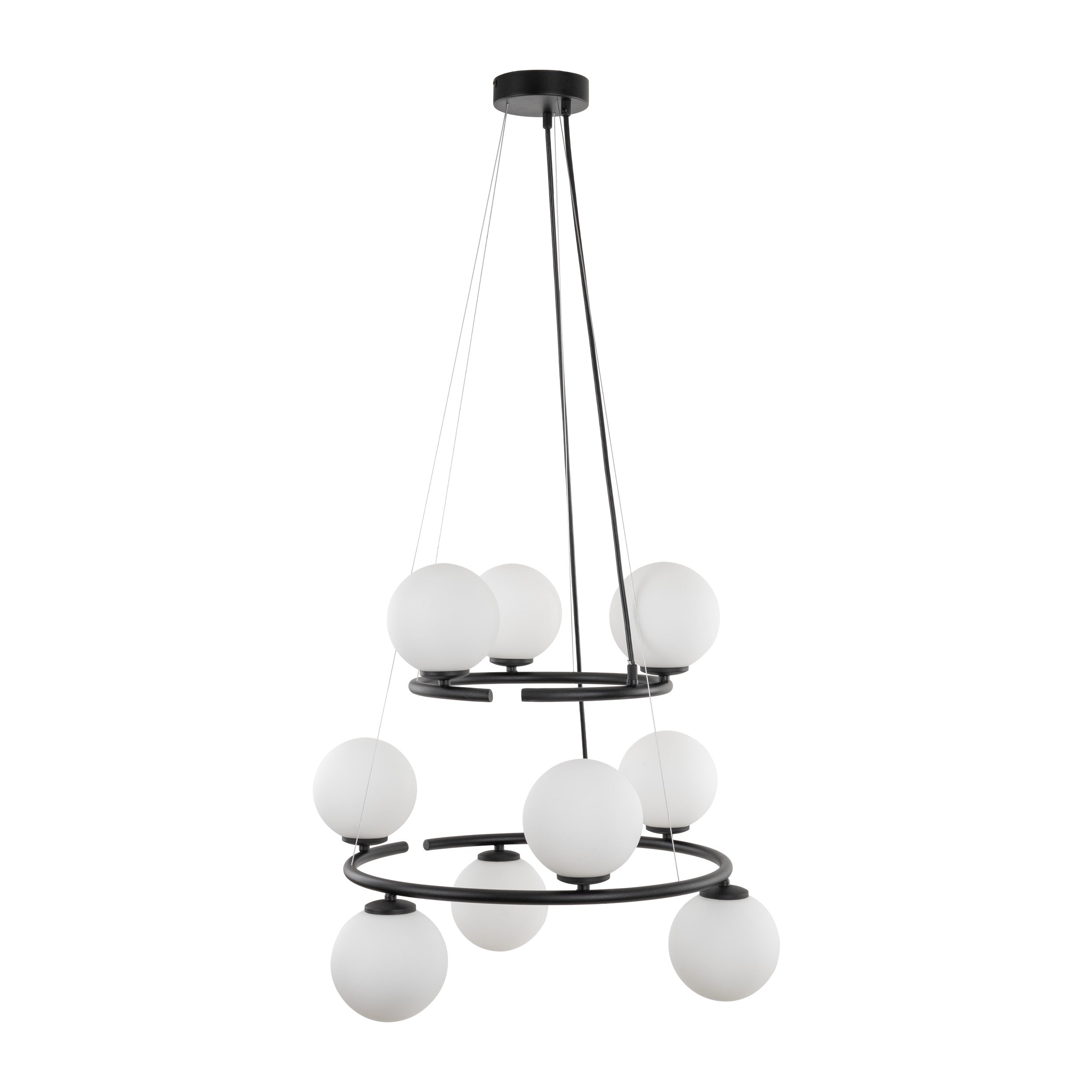 Lampe Suspendue ANABELLE Scandinave 9 Lumières | Suspension Élégante en Verre et Métal