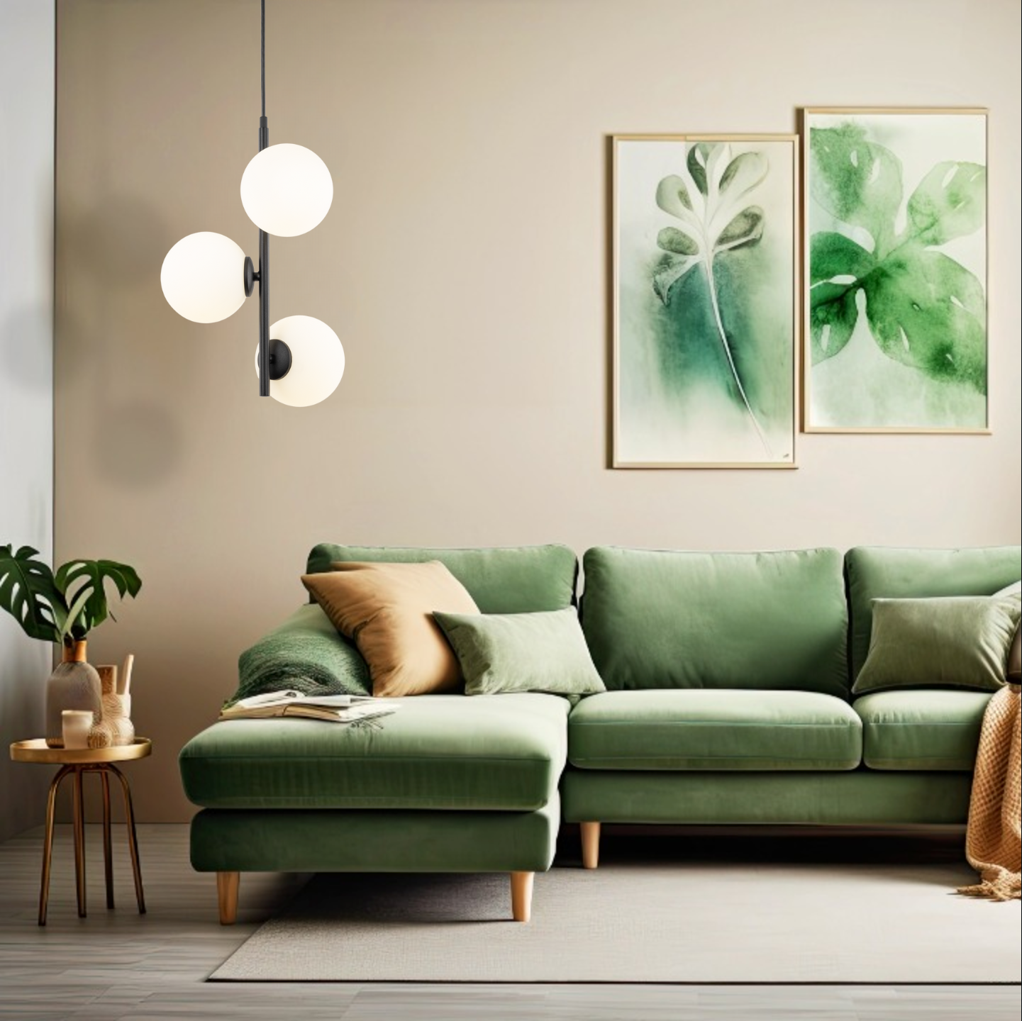 Lampe Suspendue ESTERA Scandinave 3 Lumières | Suspension Moderne en Verre et Métal