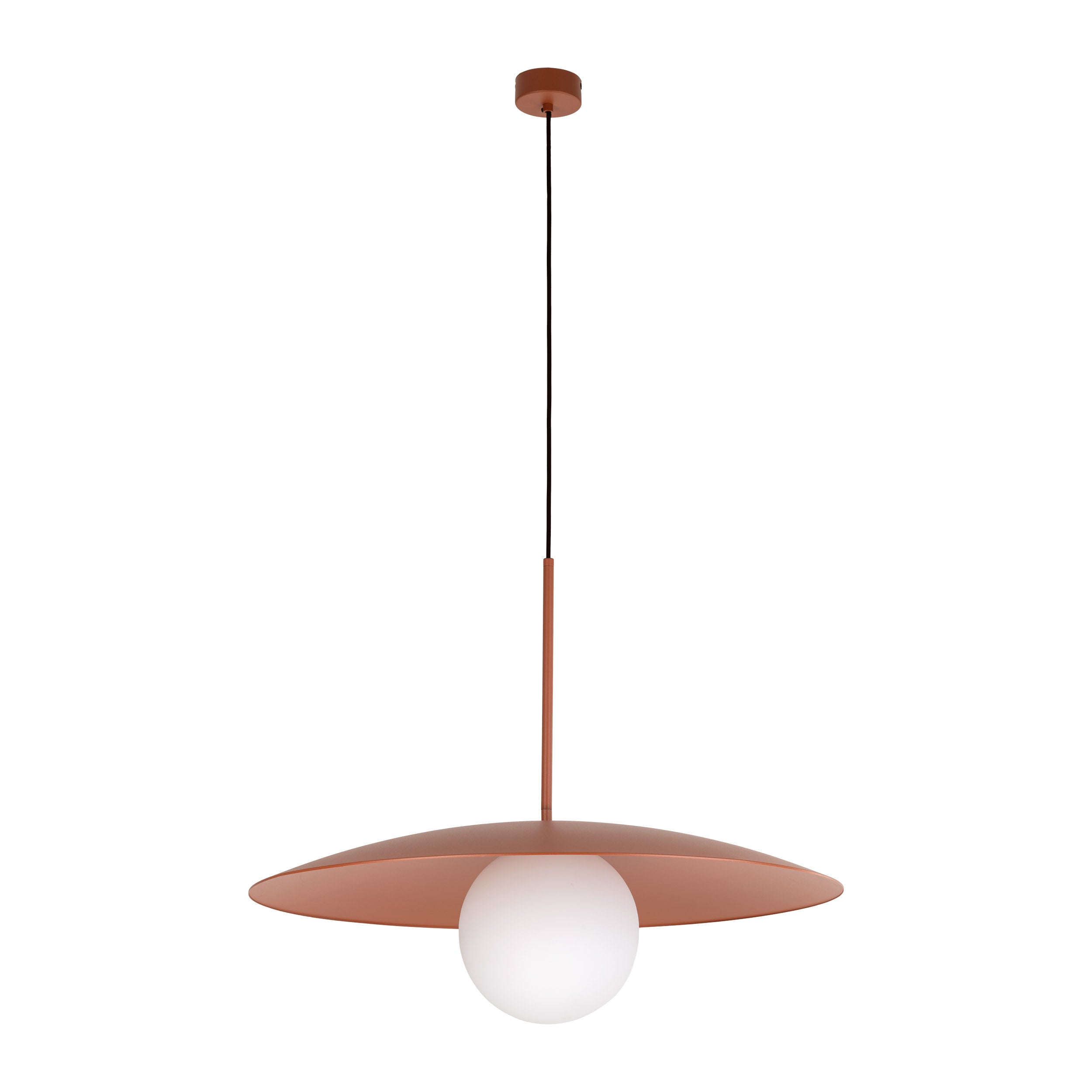 Lampe à Suspension Moderne du Milieu du Siècle SLATE | Verre Opalin et Métal Peint