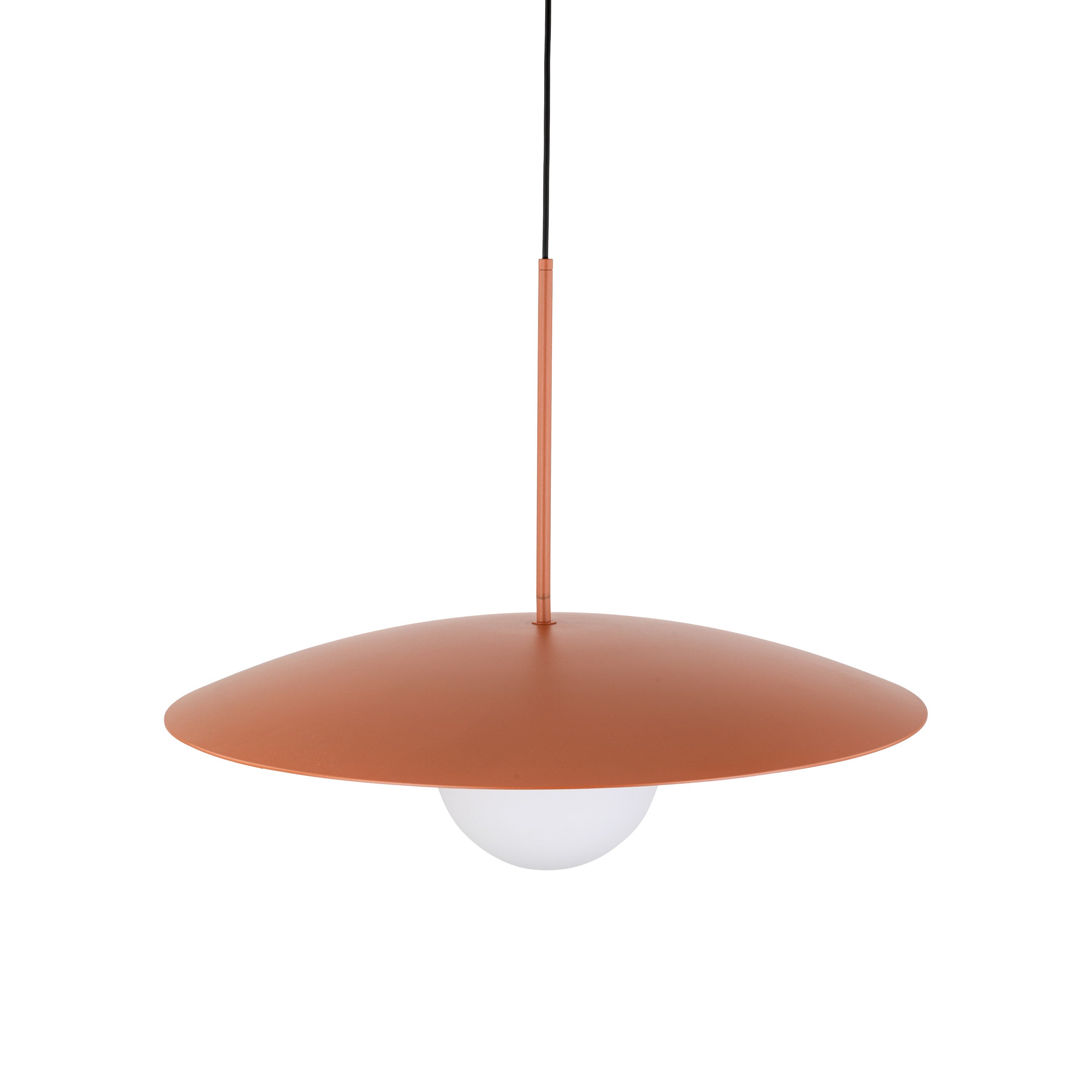 Lampe à Suspension Moderne du Milieu du Siècle SLATE | Verre Opalin et Métal Peint