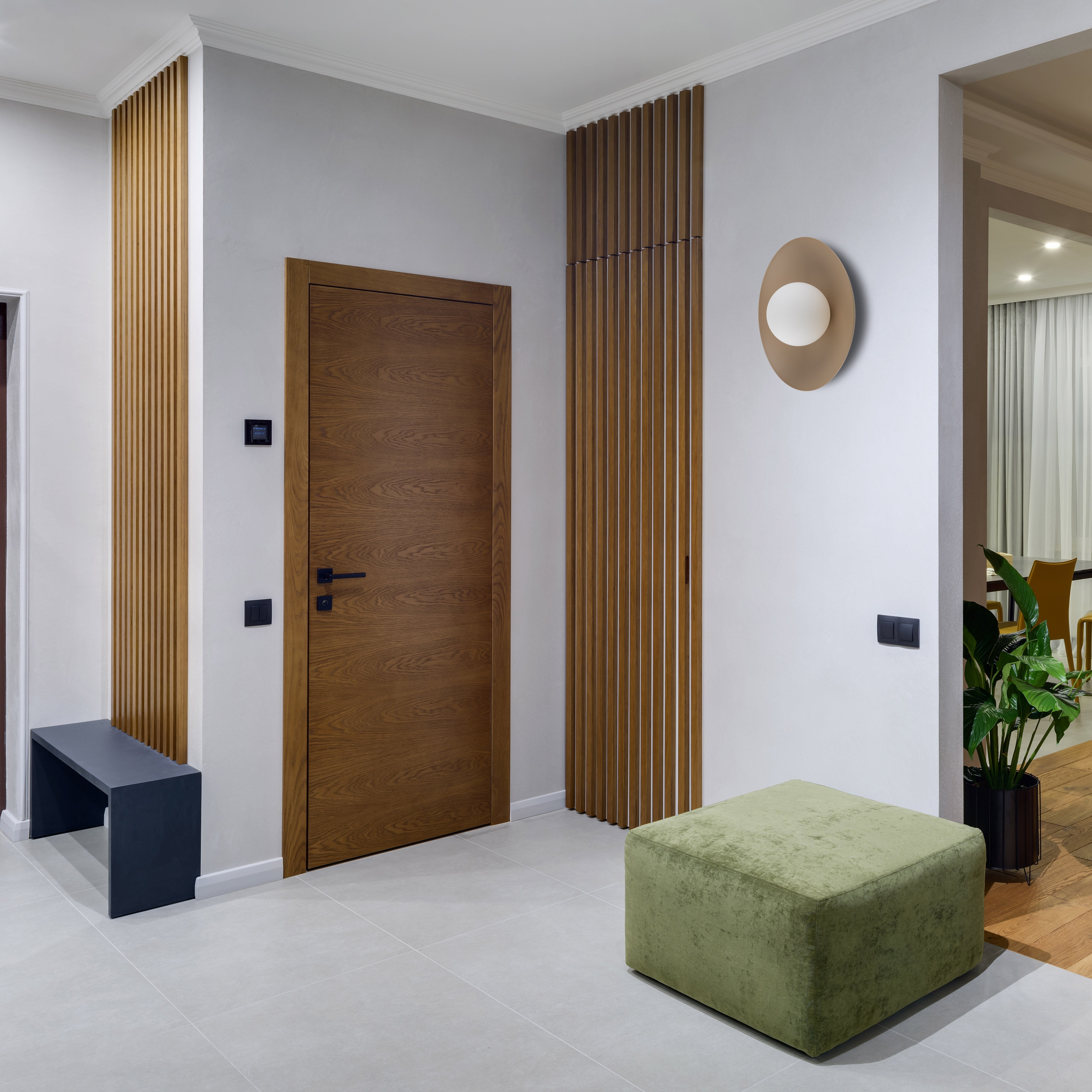 Applique Murale Scandinave SLATE | Métal Peint et Verre Opalin