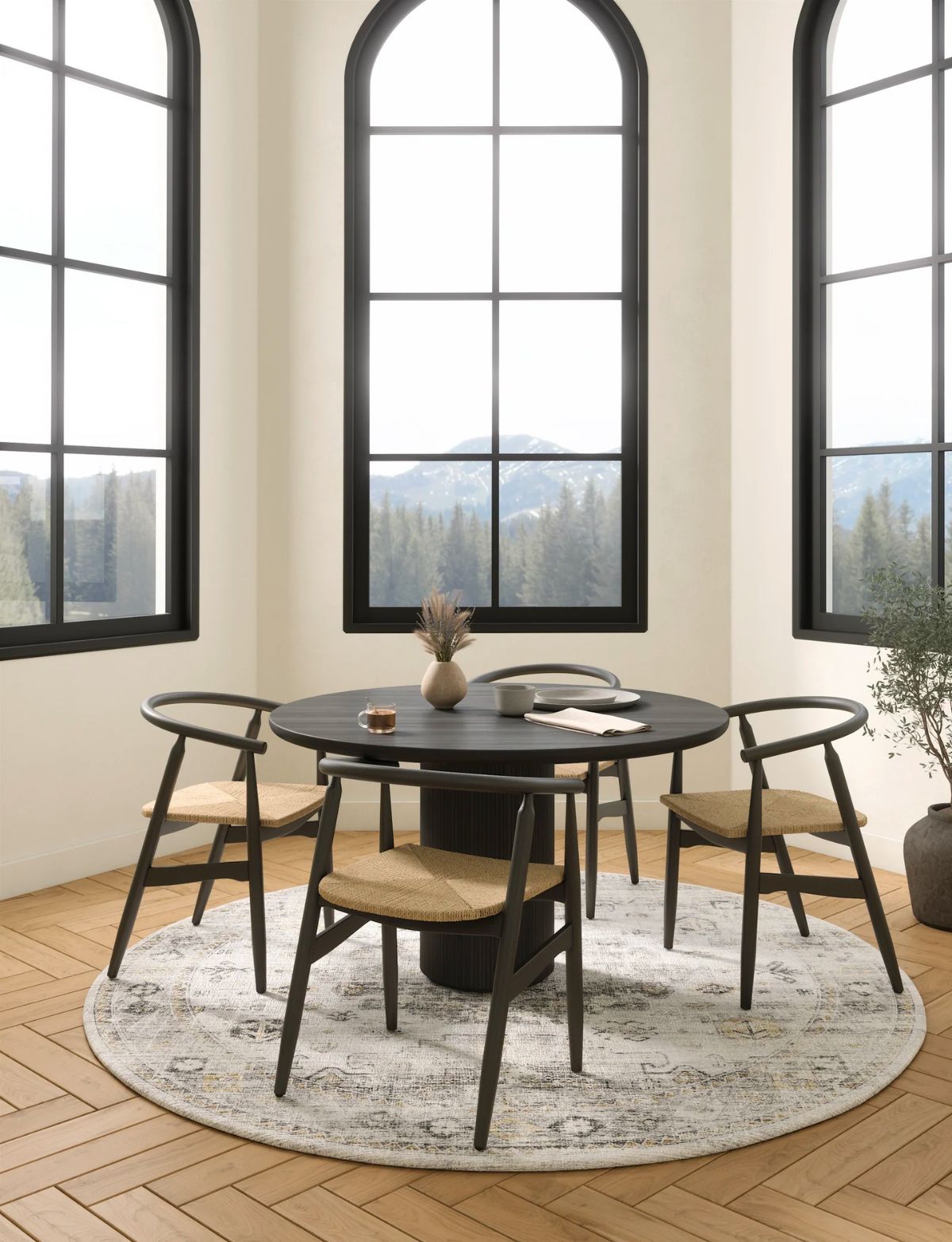 Tapis Kyra argent, gris et blanc | Motif d’inspiration persane