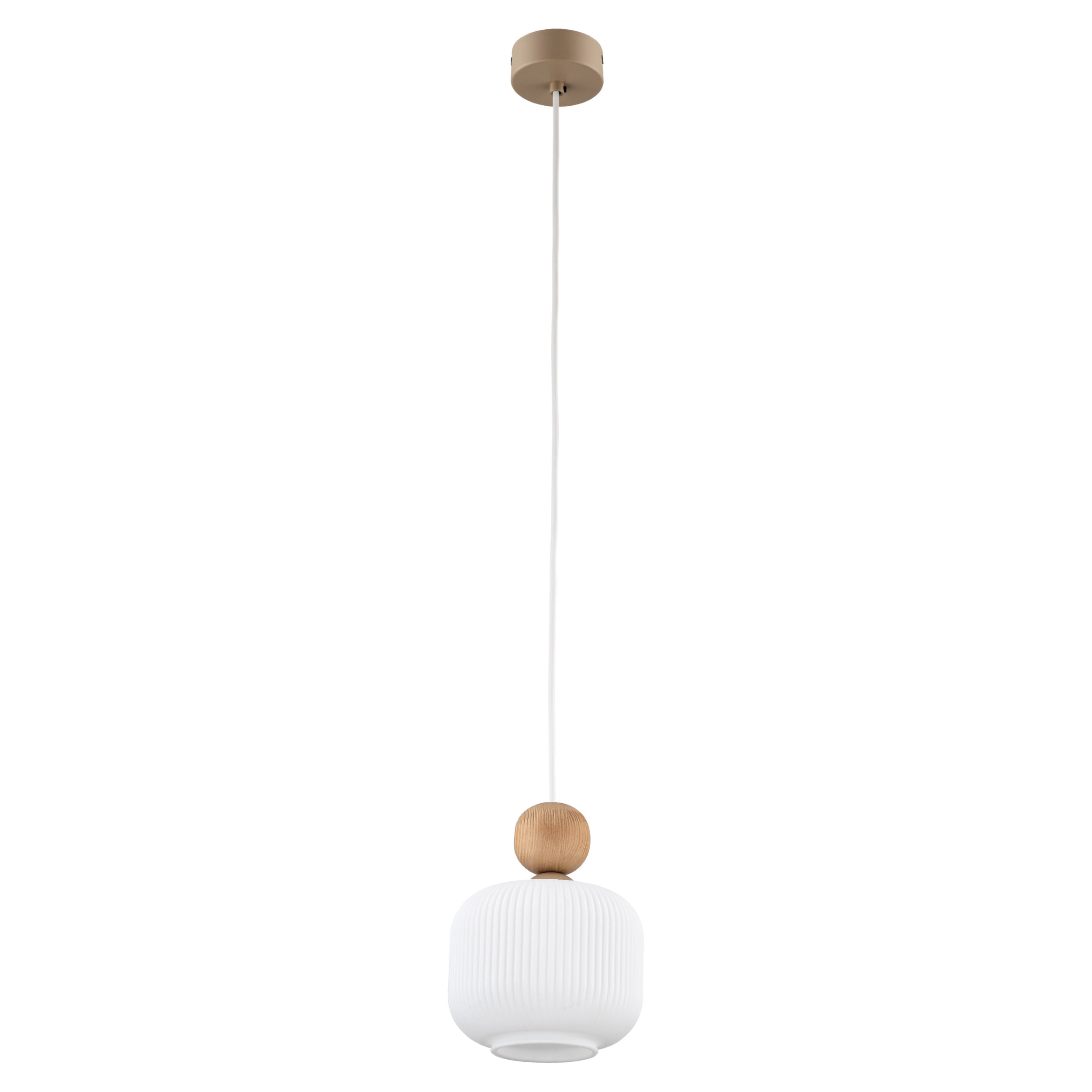 Lampe à Suspension Scandinave Ballo | Verre Soufflé à la Main et Bois Naturel
