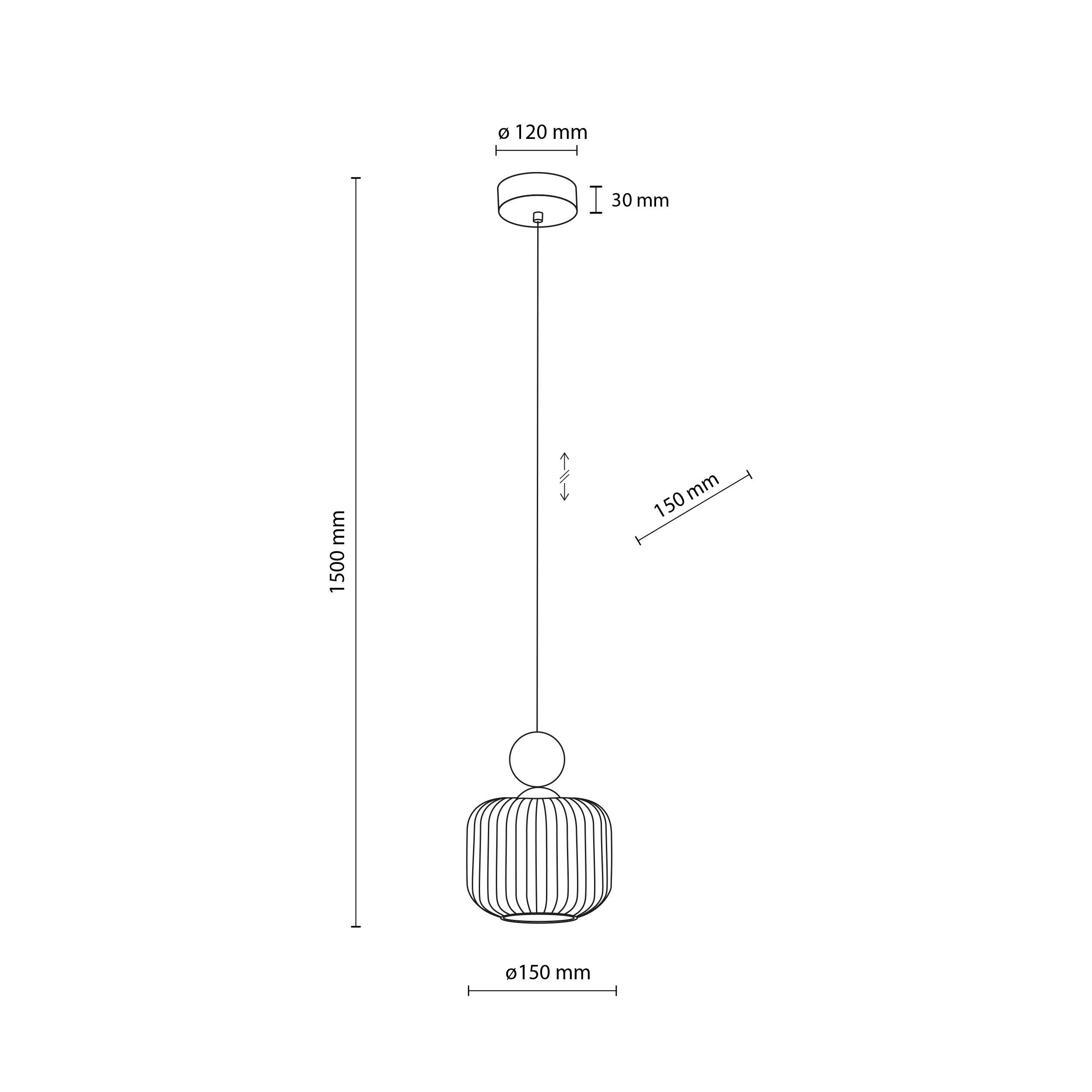 Lampe à Suspension Scandinave Ballo | Verre Soufflé à la Main et Bois Naturel