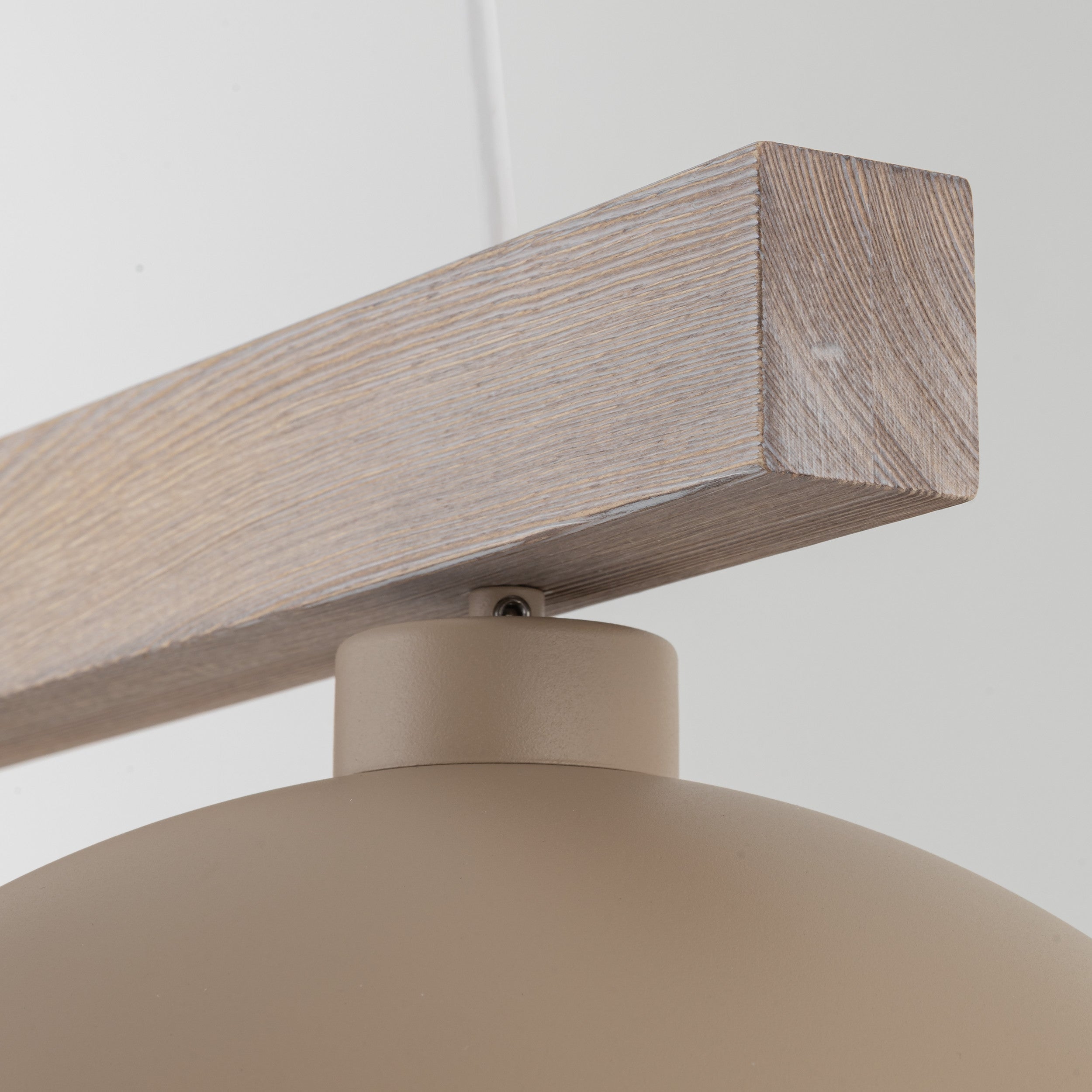 Lampe Suspendue Scandinave OSLO Beige | Suspension Design Industriel en Bois et Métal