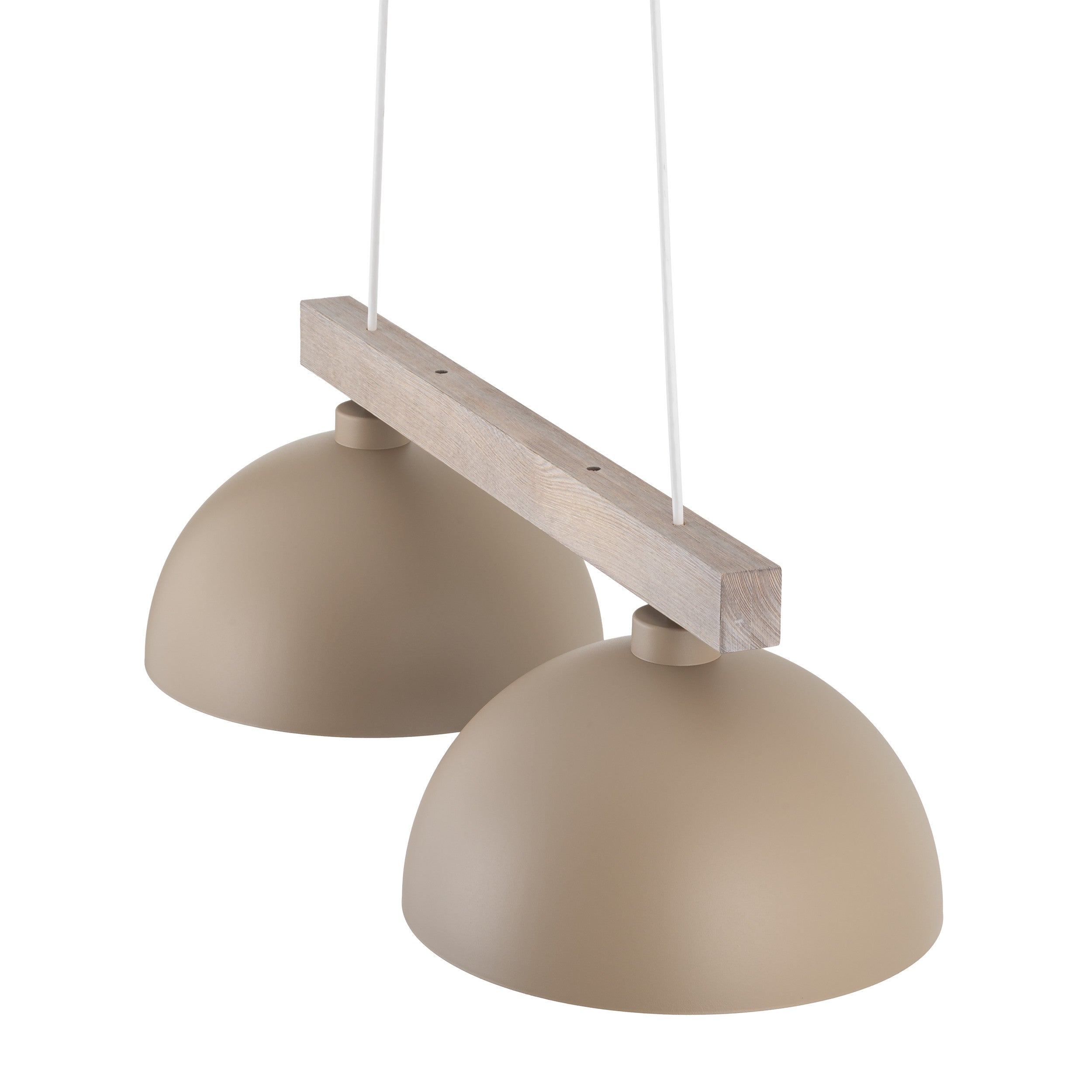 Lampe Suspendue Scandinave OSLO Beige | Suspension Design Industriel en Bois et Métal