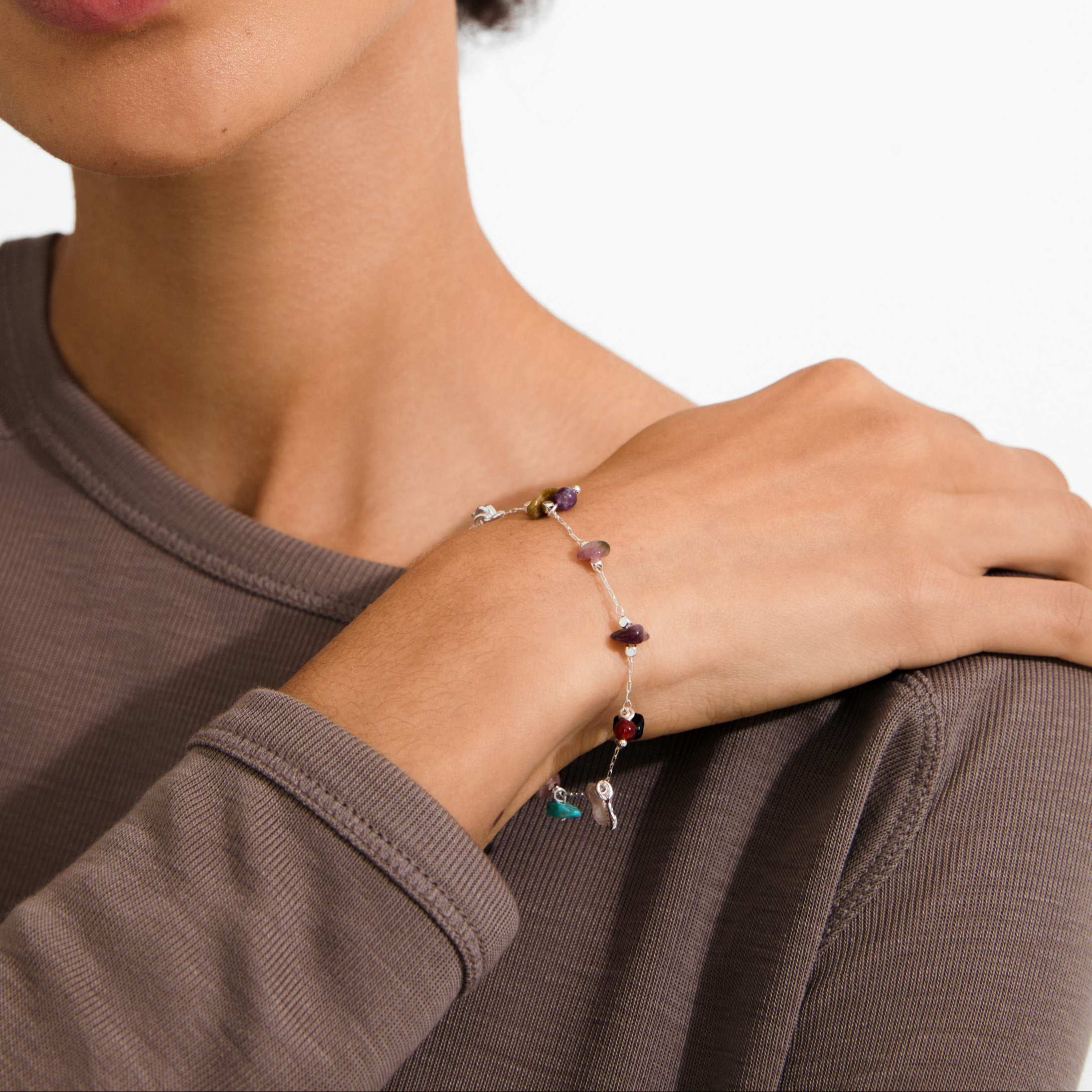 HERE Bracelet | Natural semi-precious stones | Gold or silver plated | Pilgrim