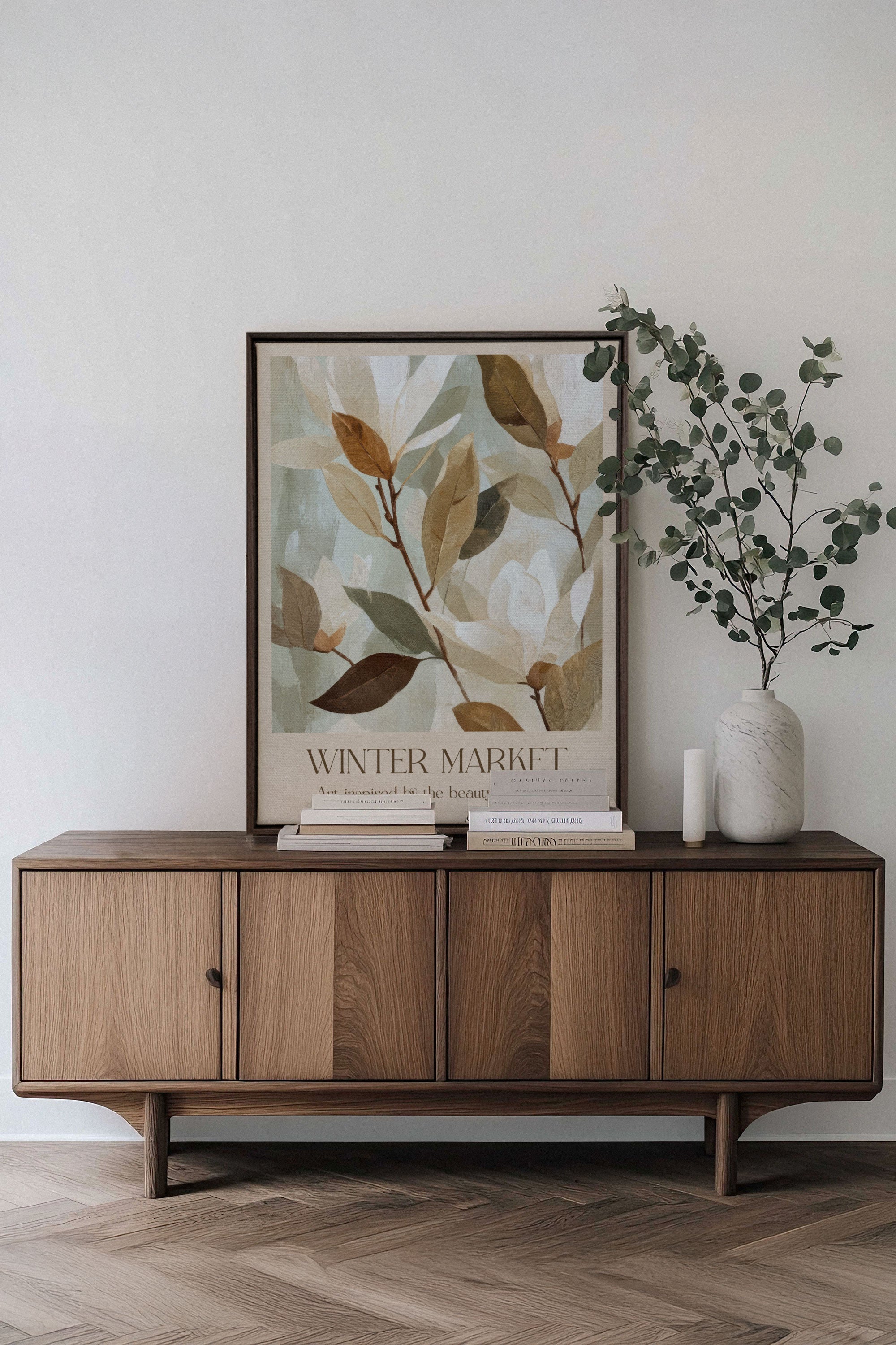 MARCHÉ HIVERNAL III, Oeuvre sur toile étirée