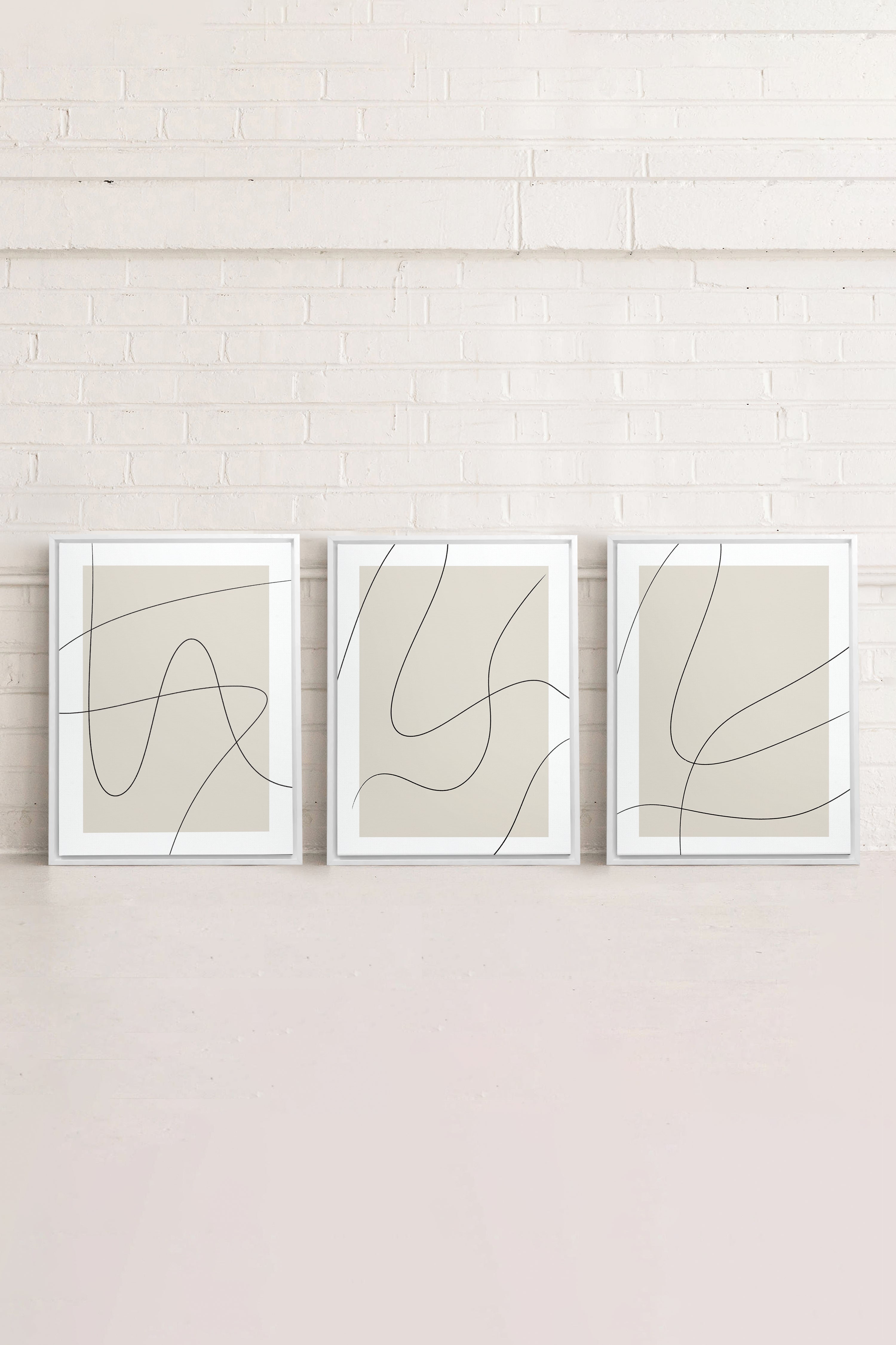 ELEGANT CURVES TRIO (3 Oeuvres sur toile étirée)