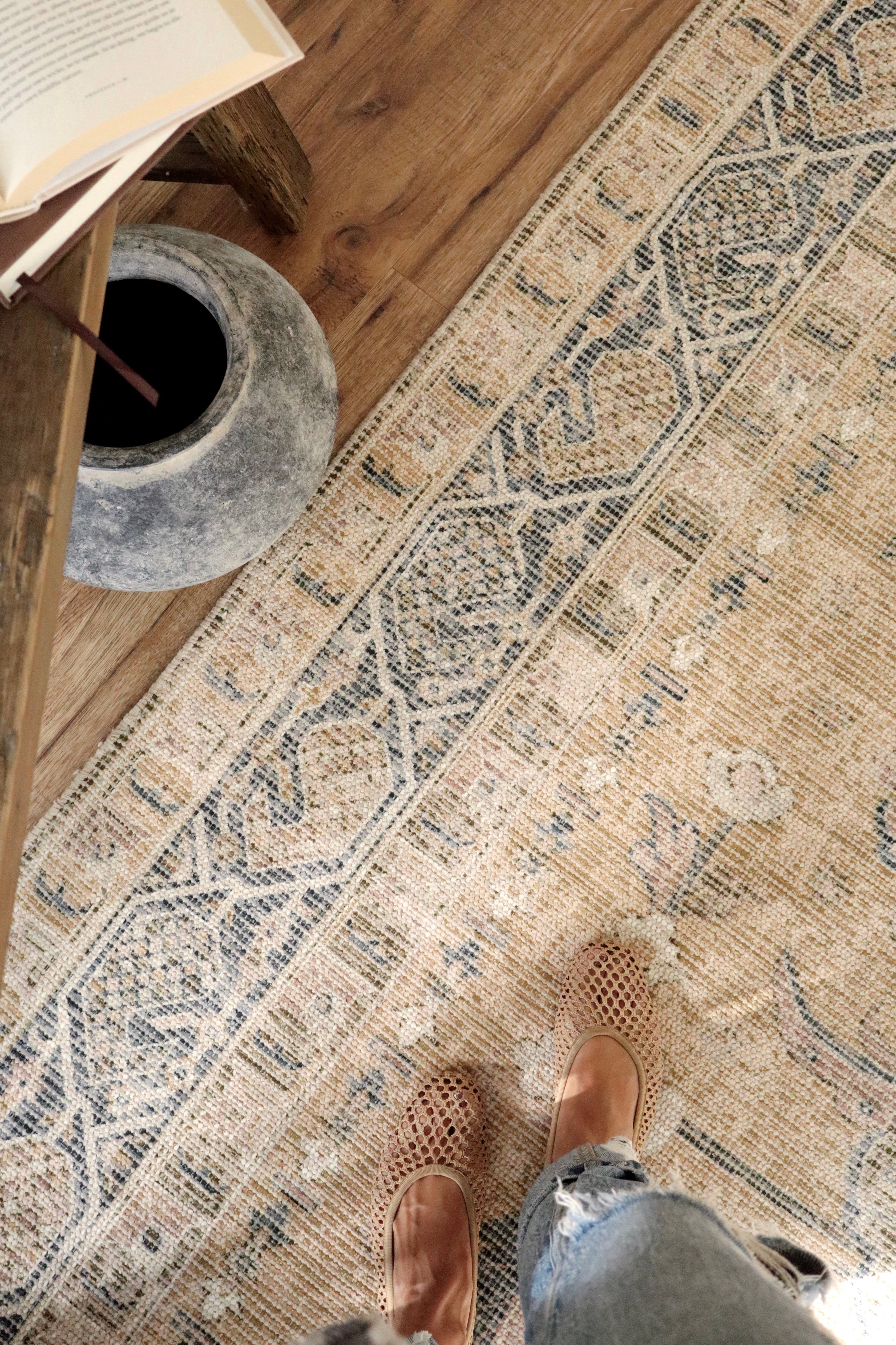 Tapis Cayman Style Turc Vintage en Coton Recyclé | 274 x 183 cm