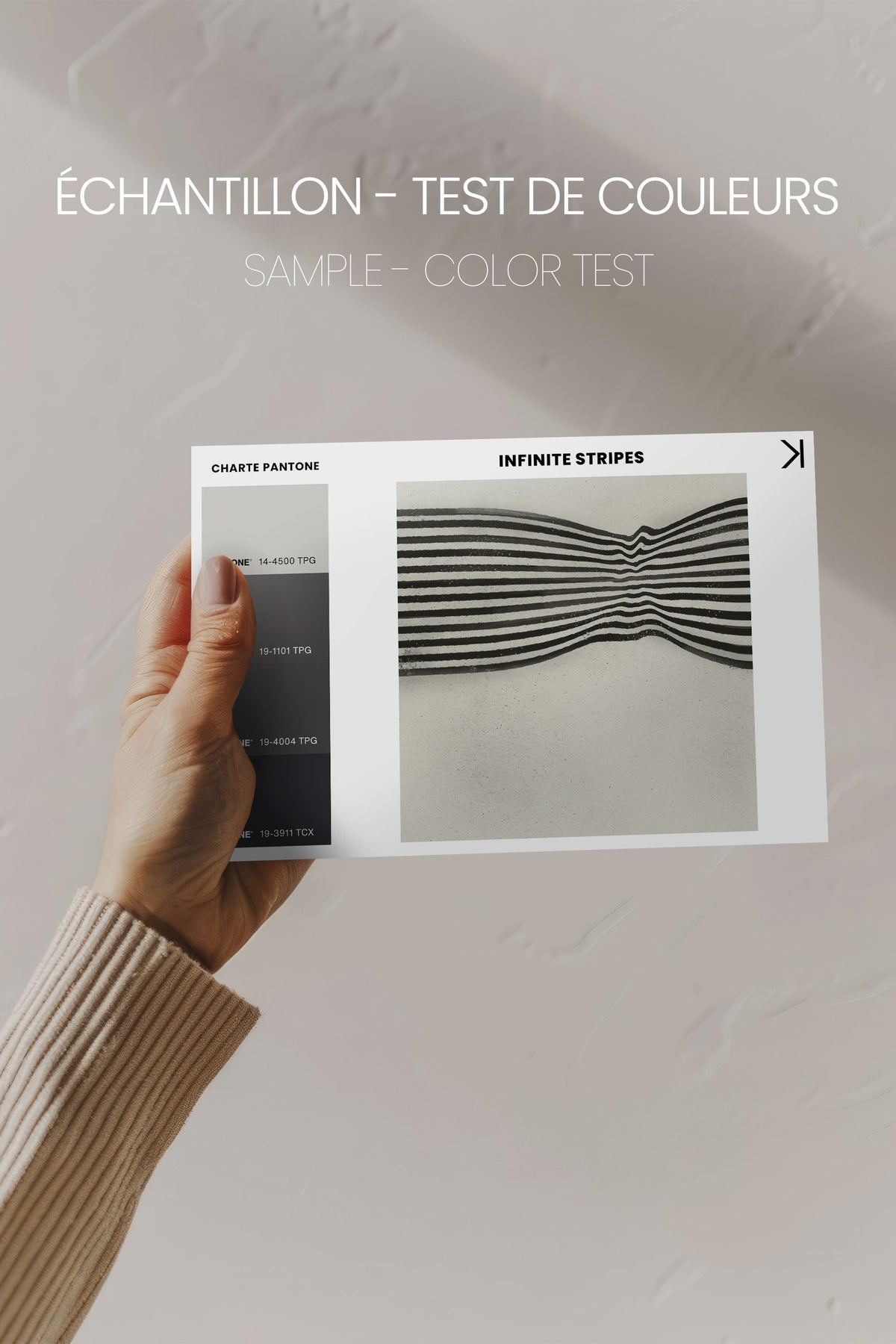 Œuvre sur toile Infinite Stripes | Art abstrait noir et beige