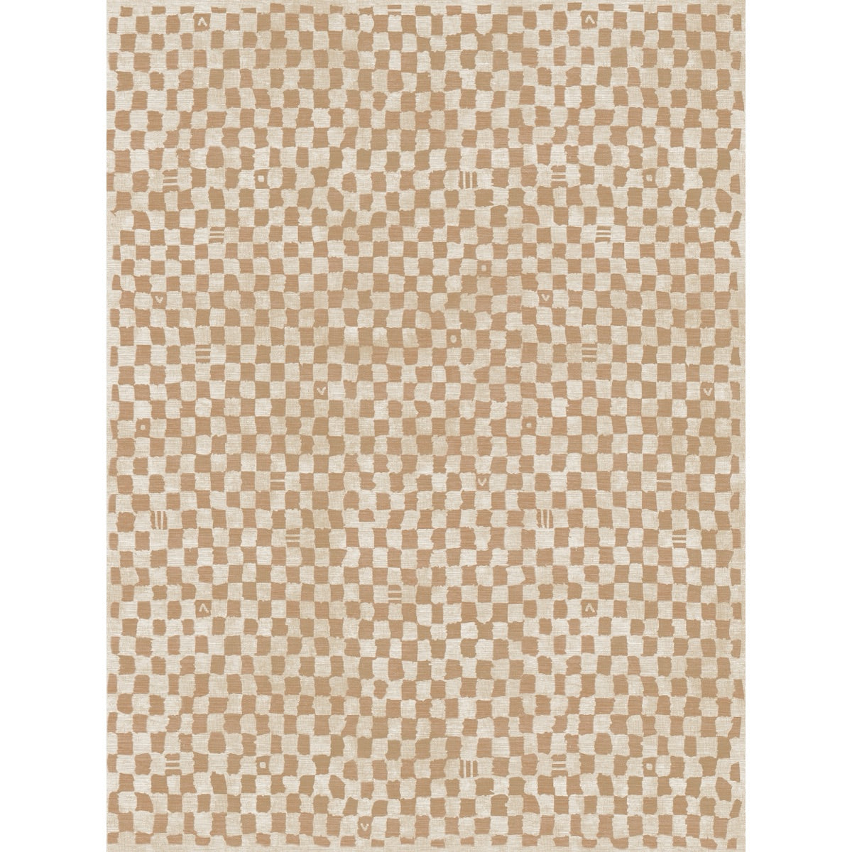 Tapis Metro à carreaux beige naturel & corail | Inspiration marocaine minimaliste