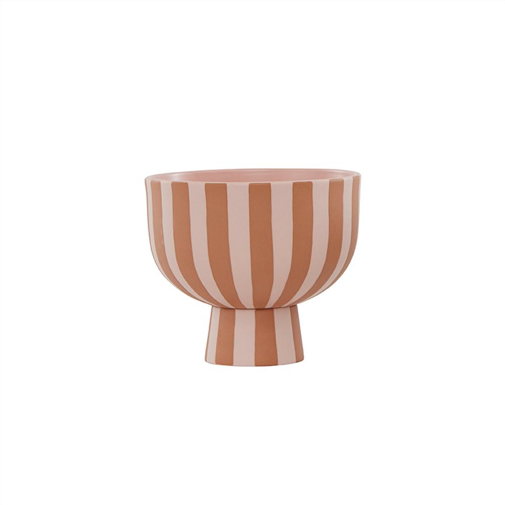 Bol décoratif Toppu en grès caramel et rose fait à la main par OYOY Living Design