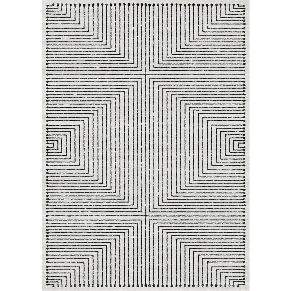 Tapis Bond noir & ivoire | Design moderne minimaliste