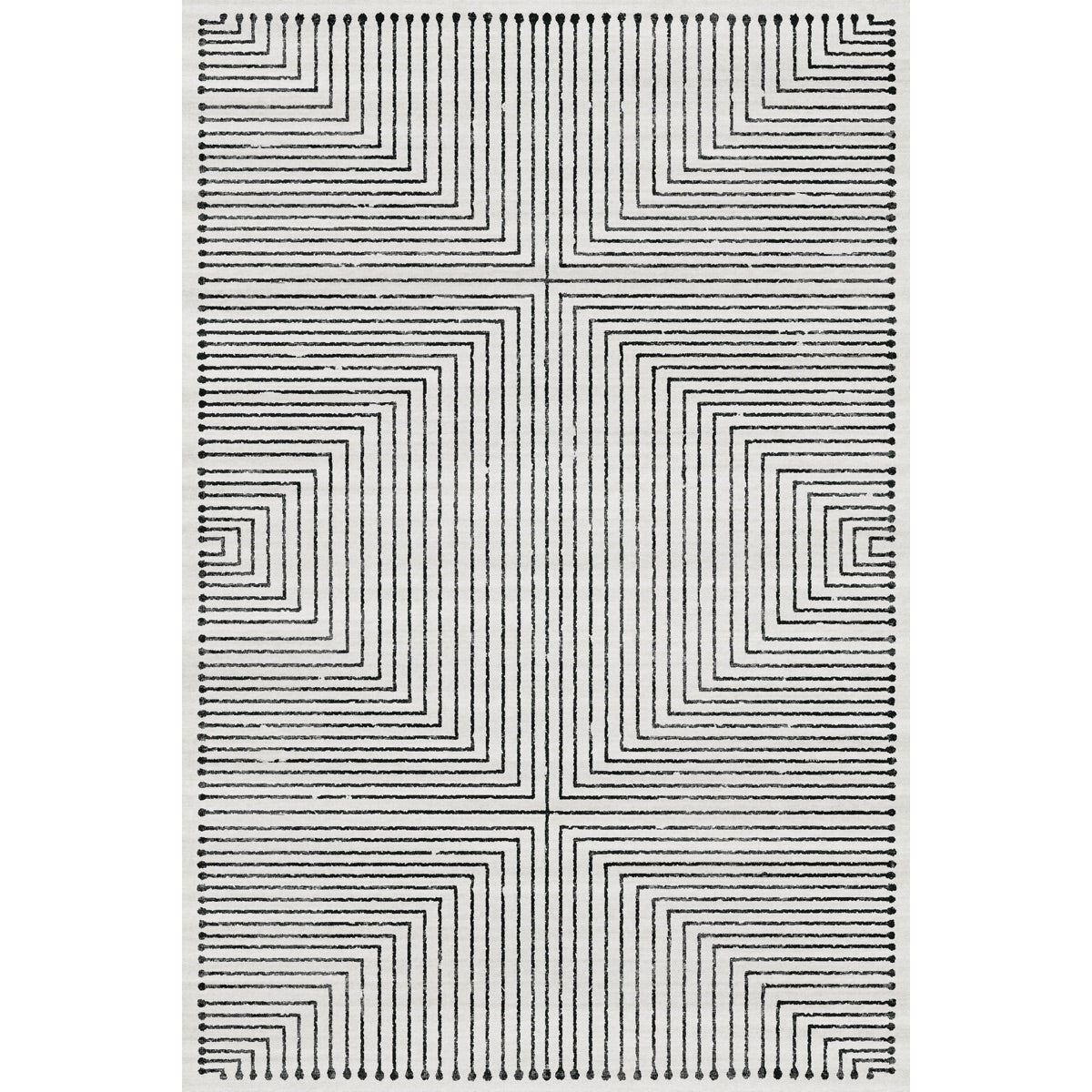 Tapis Bond noir & ivoire | Design moderne minimaliste