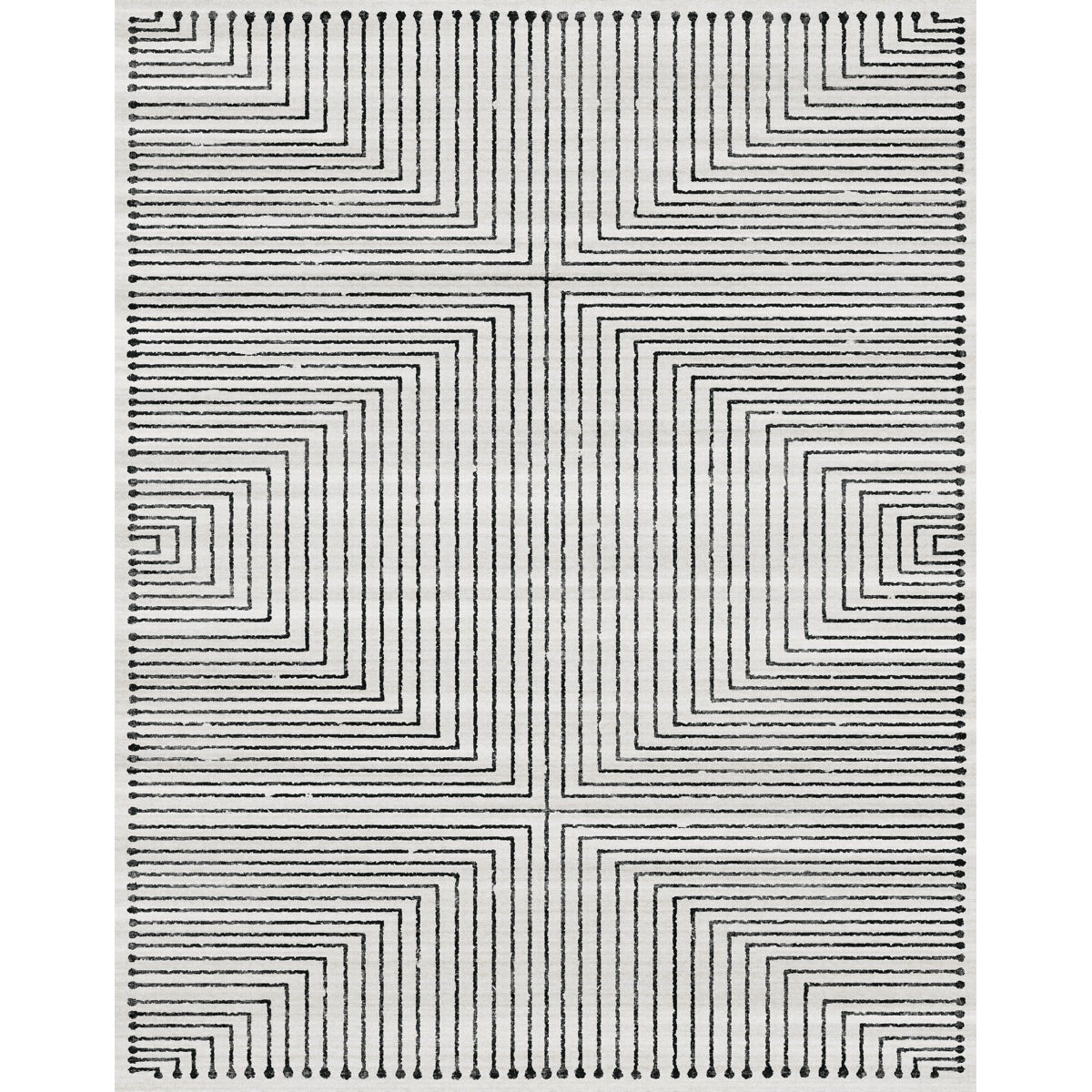 Tapis Bond noir & ivoire | Design moderne minimaliste