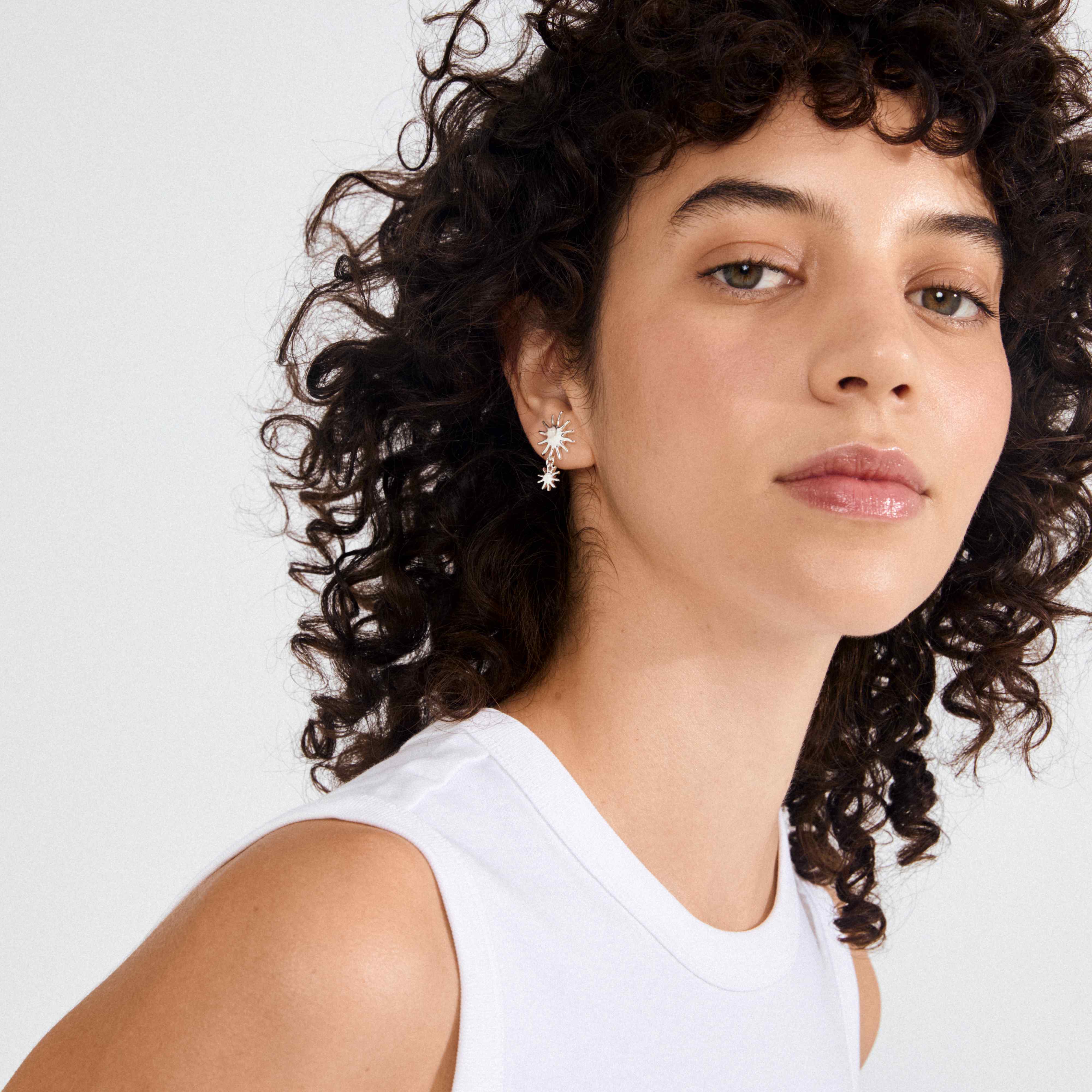 LYRICUS recycled sun pendant earrings