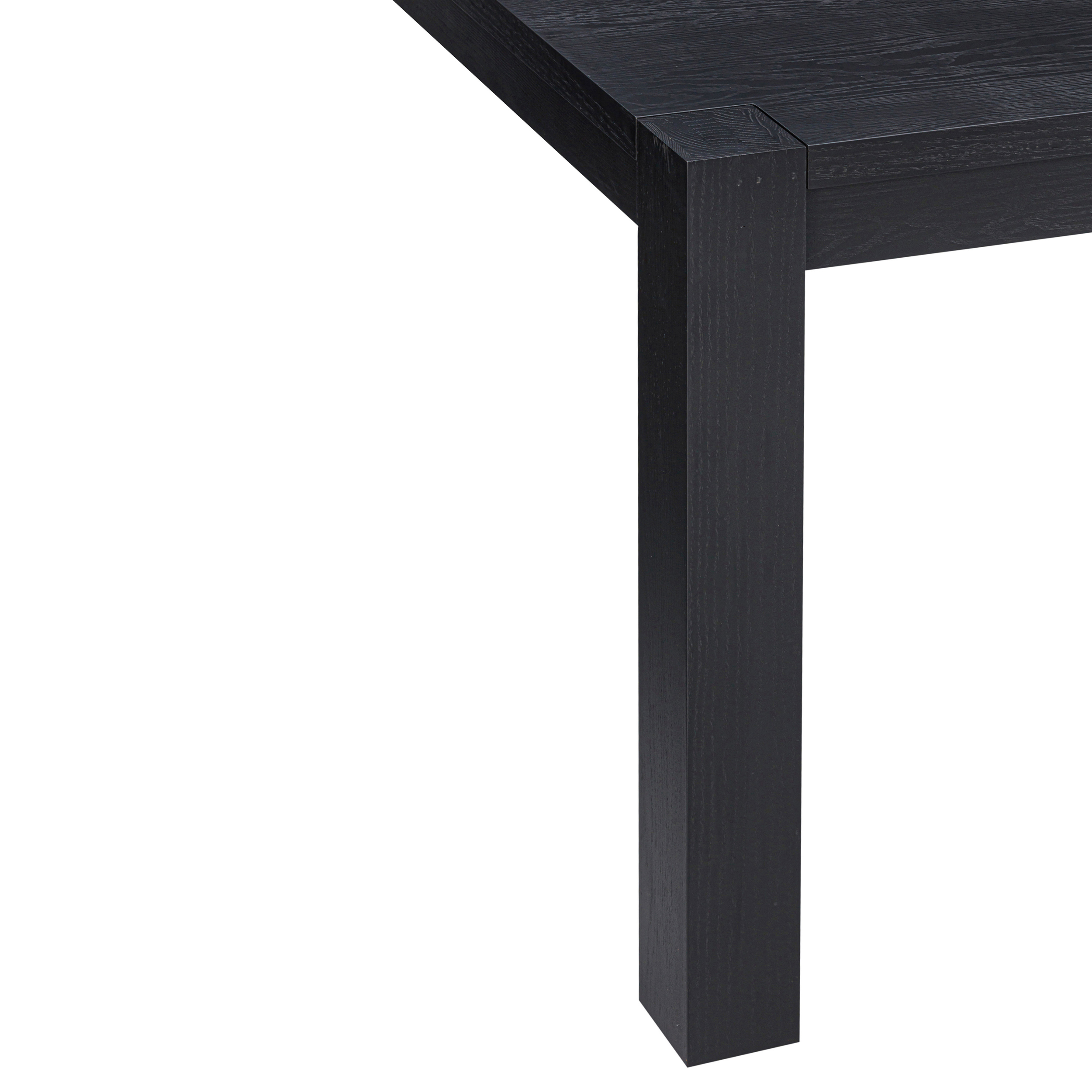 Table de salle à manger Block noir brûlé 140 cm | Bois massif