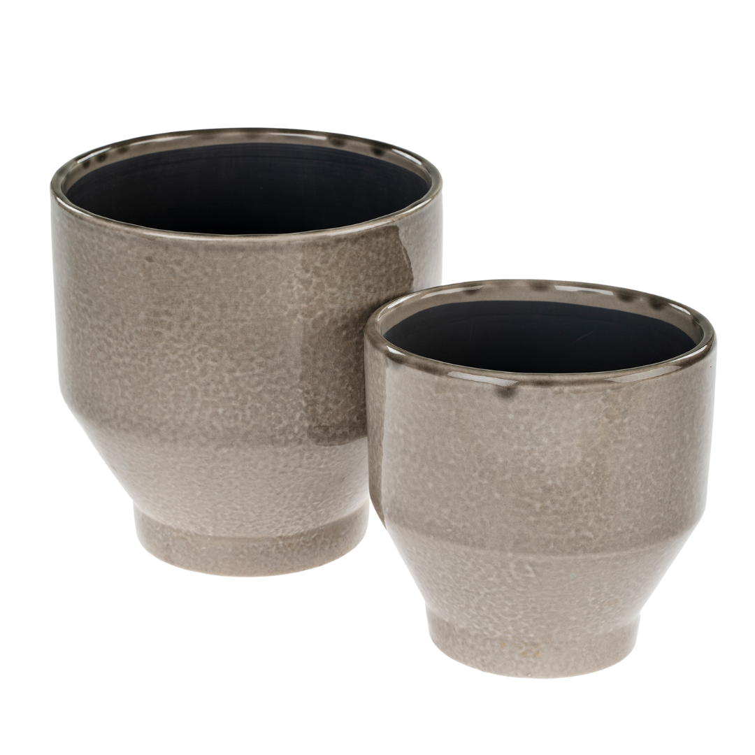Pots Oxford | Ensemble de 2 | Gris Craquelé