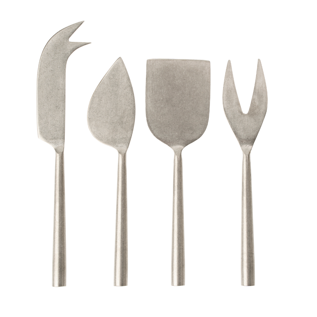 Couteaux à fromage Tides en acier inoxydable | Ensemble de 4 | Forgés à la main