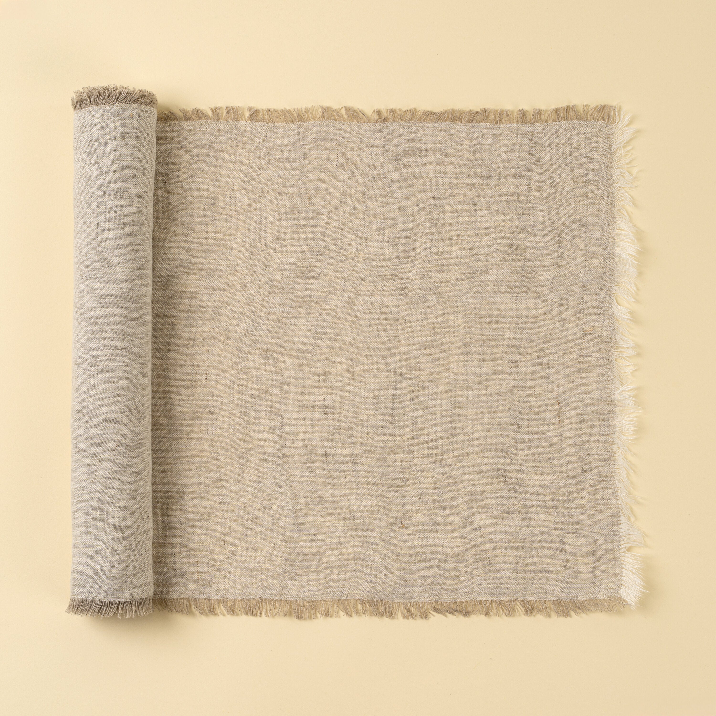 Chemin de Table Lina en Lin | 183x36 cm | Fait à la main | Chambray