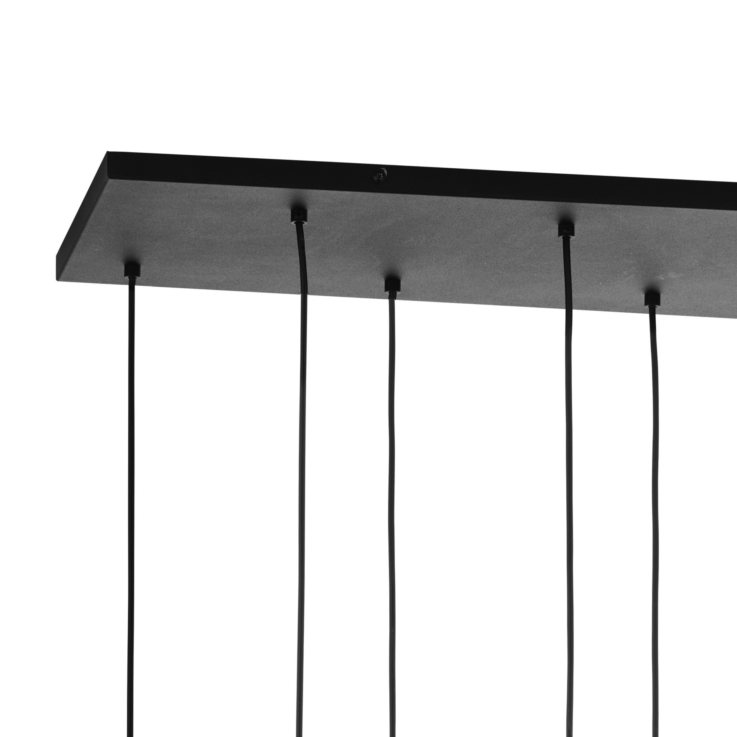 Suspension CUBUS Graphite noire en verre et métal, 8 lampes, design scandinave minimaliste fond blanc