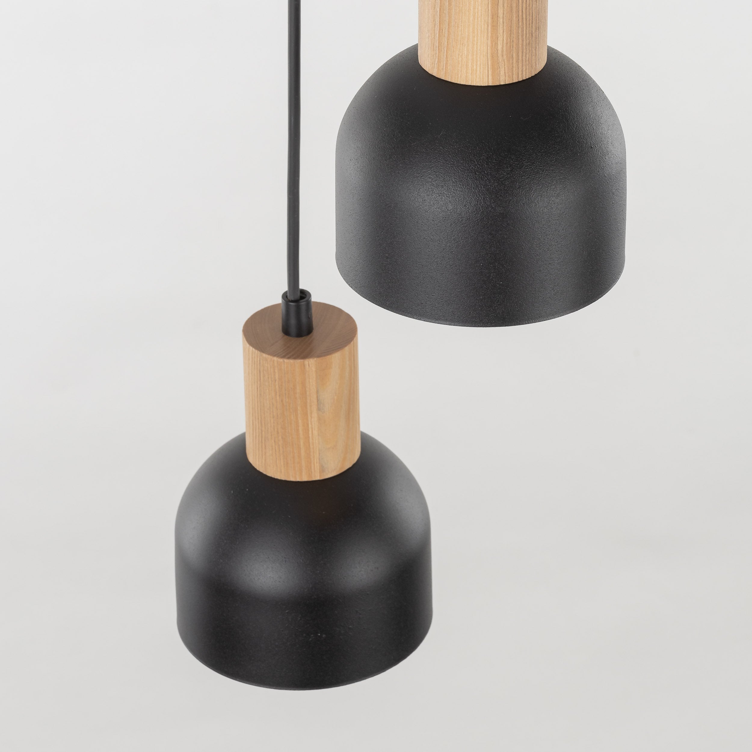 Suspension moderne du milieu du siècle CAIRO 3 | Bois naturel | Hauteur réglable | Éclairage TK