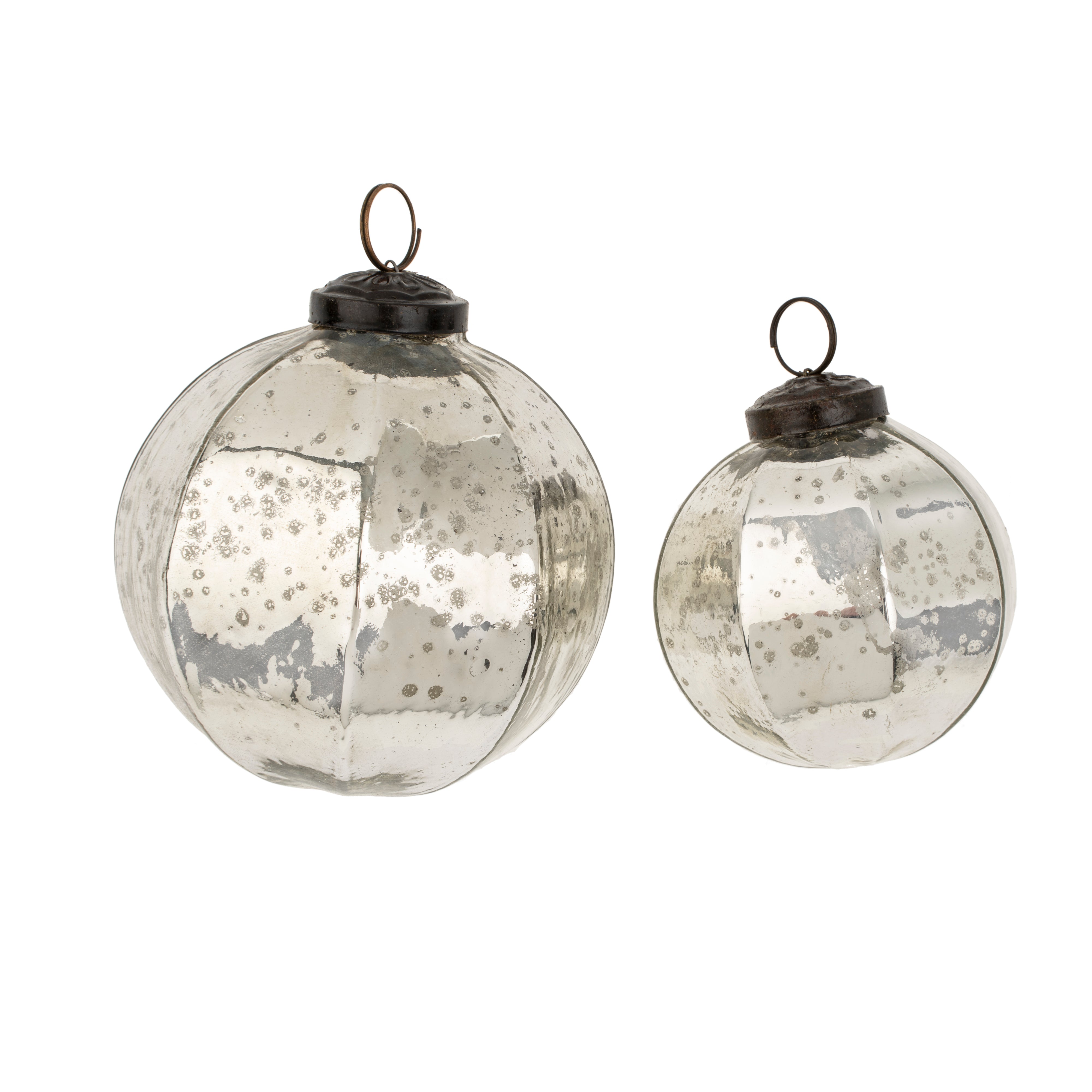 Ornement Silverfrost à Rayures | Petit Format | Verre Recyclé Scintillant